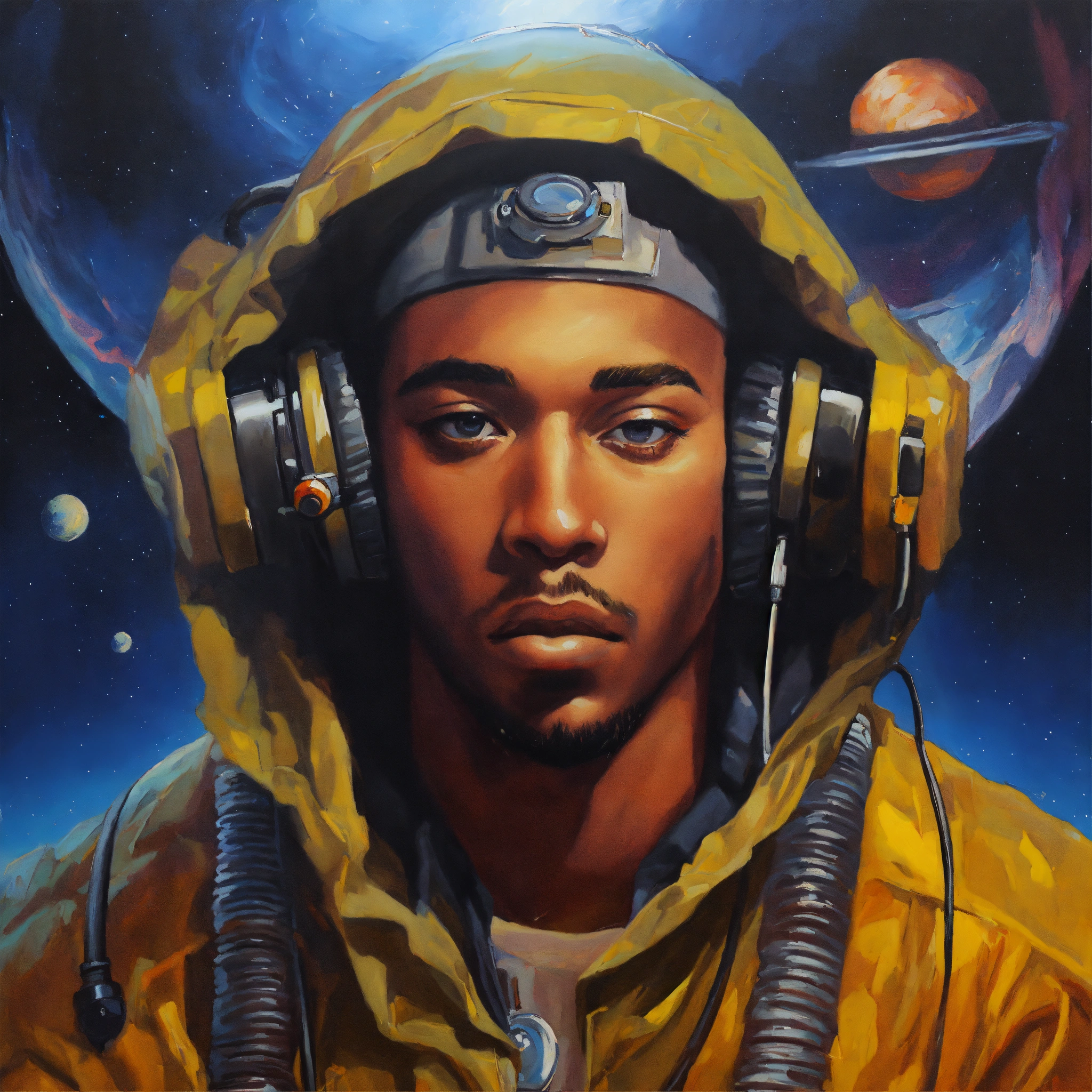 Lexica - Sci-fi fantasy Rapper Artist, oil painting art style, High Quality