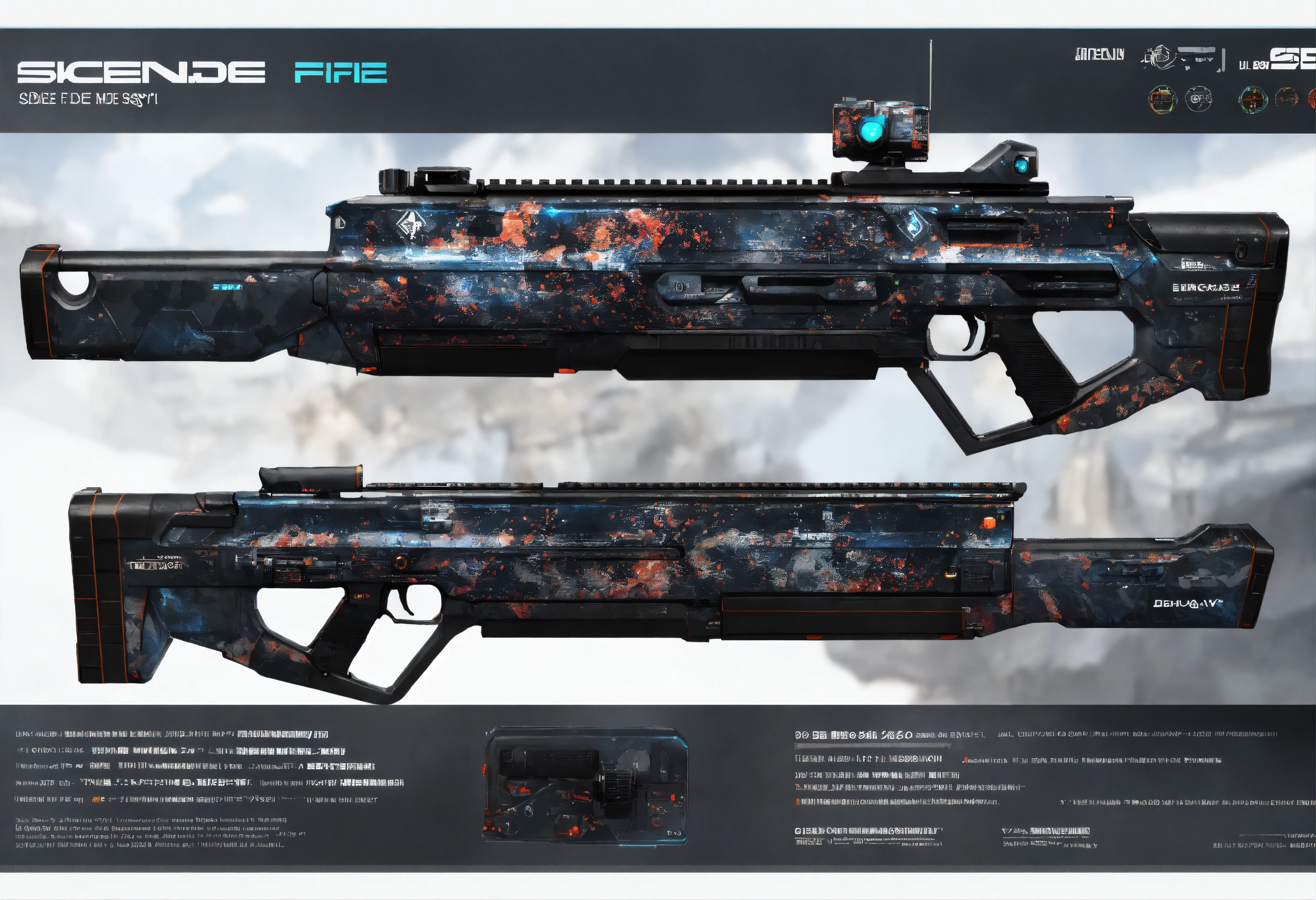 Lexica - Side view of the full image of a black camo sci fi energy ...