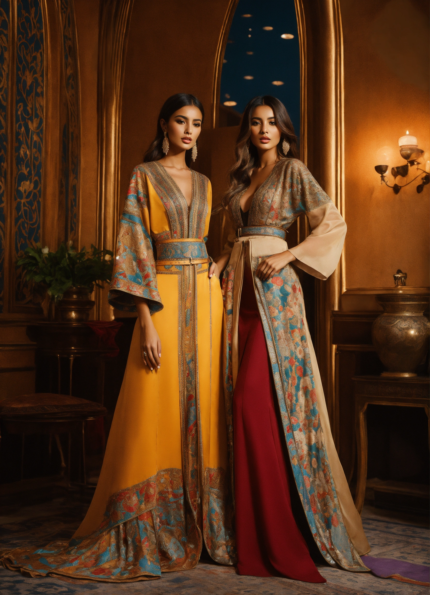 Lexica - Beautiful Arab women blond and another women brunette, wearing ...