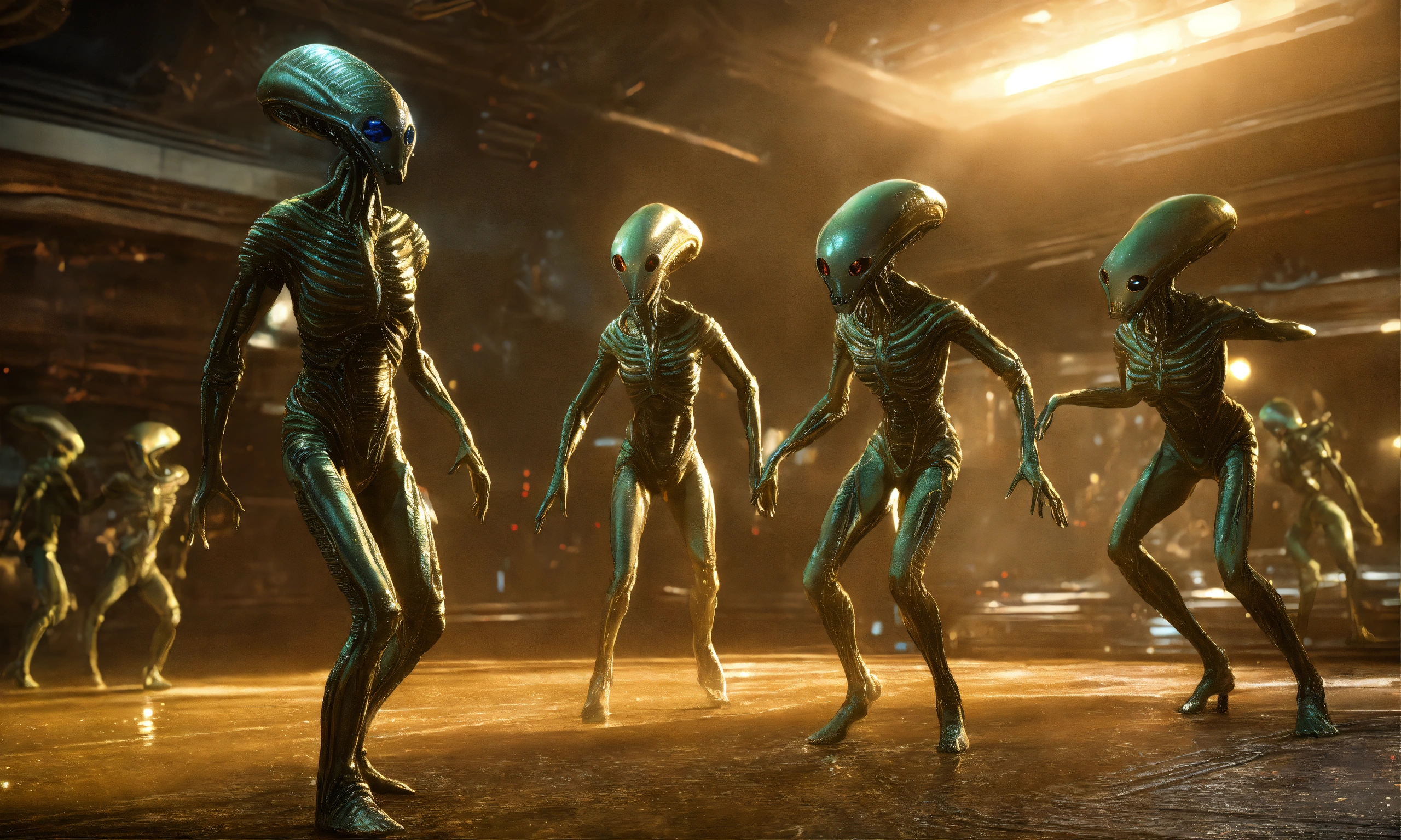 Lexica - Photo-realistic, very detailed, high resolution, aliens dancing