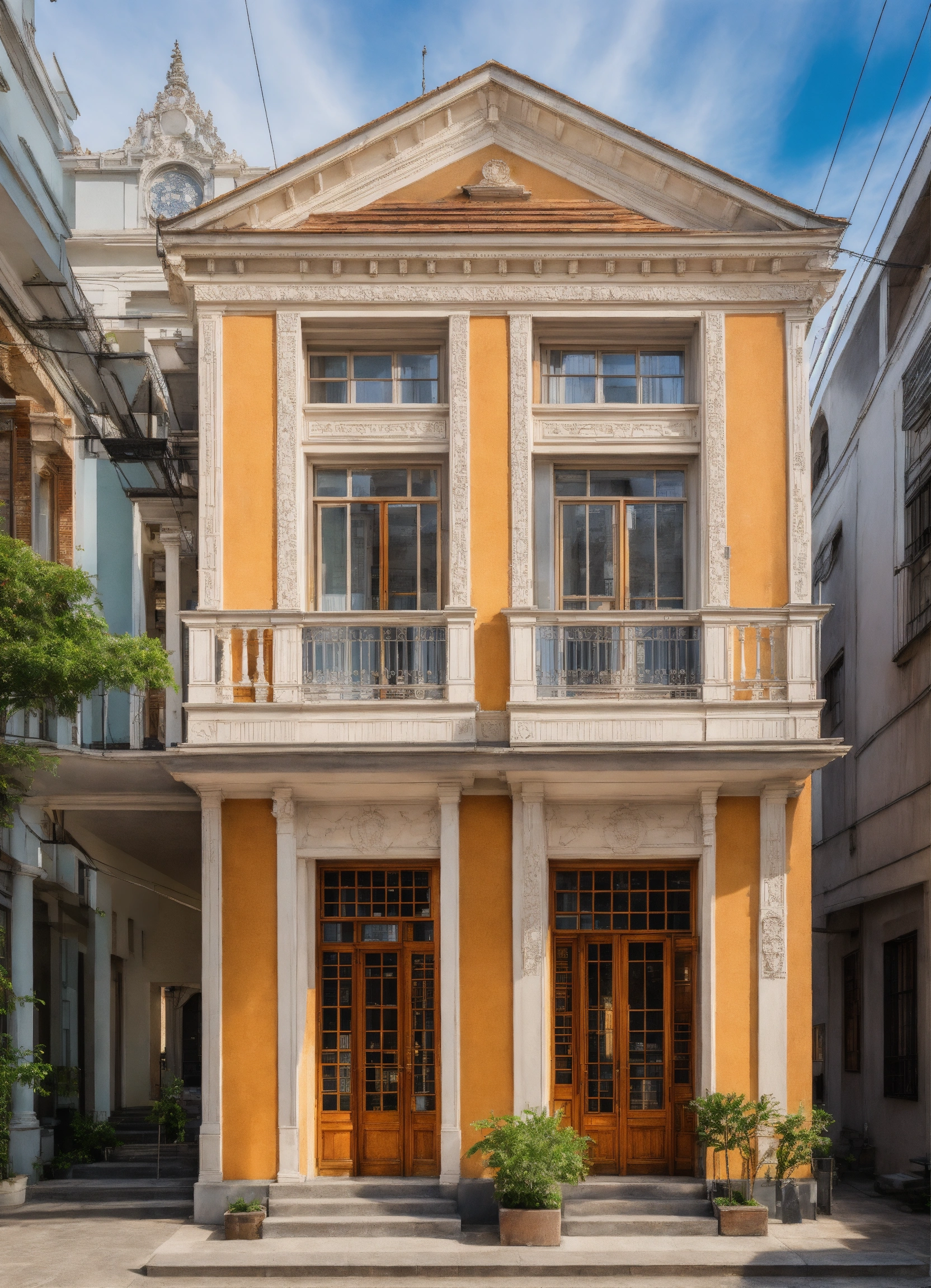 Lexica - Fusion of vintage colonial and modern architecture drawing in ...