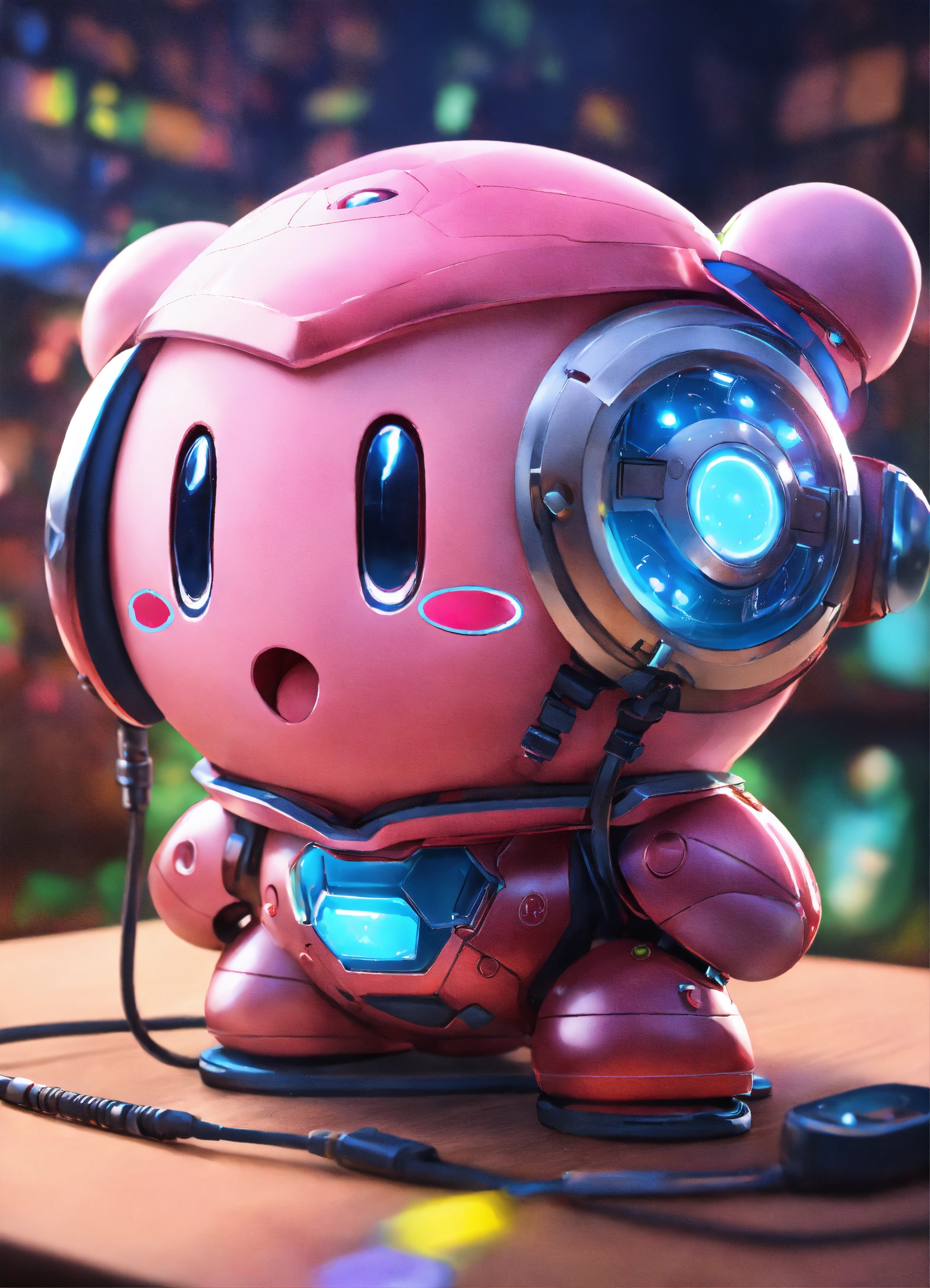 Lexica - A real photo of Cute Cyber Kirby