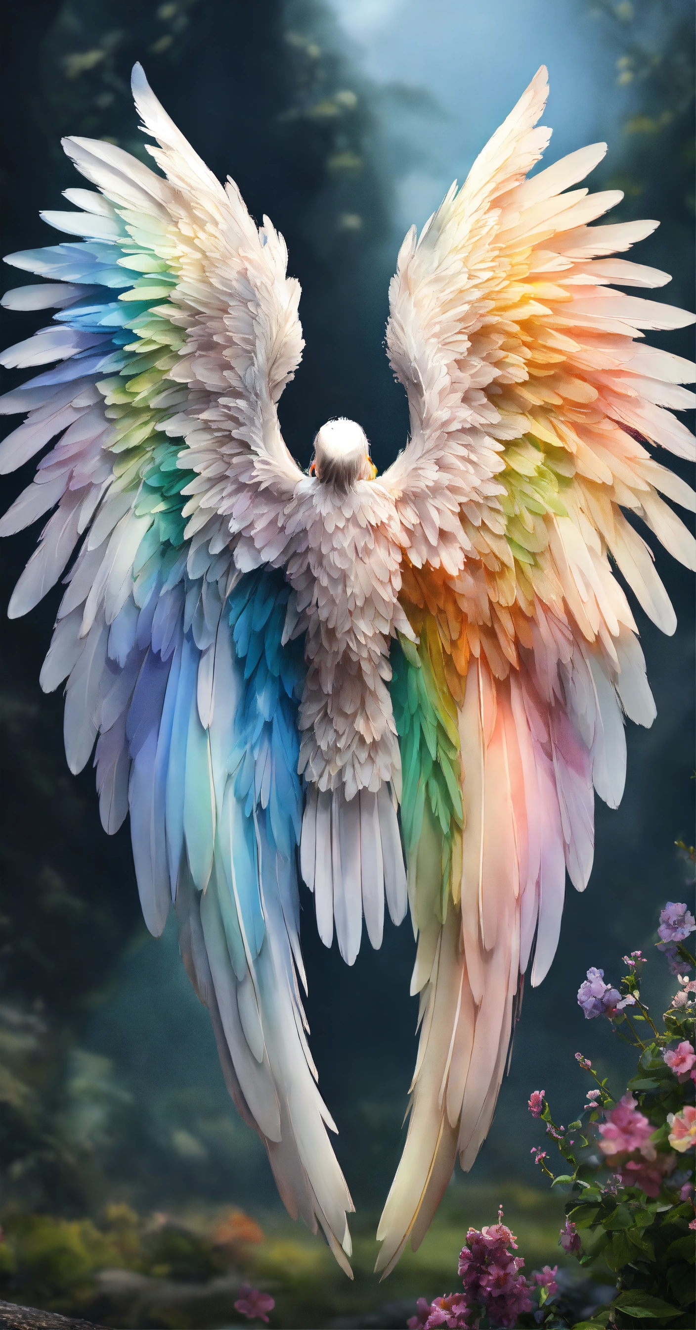 Lexica - Beautiful and perfect small angel wings in soft rainbow colors ...