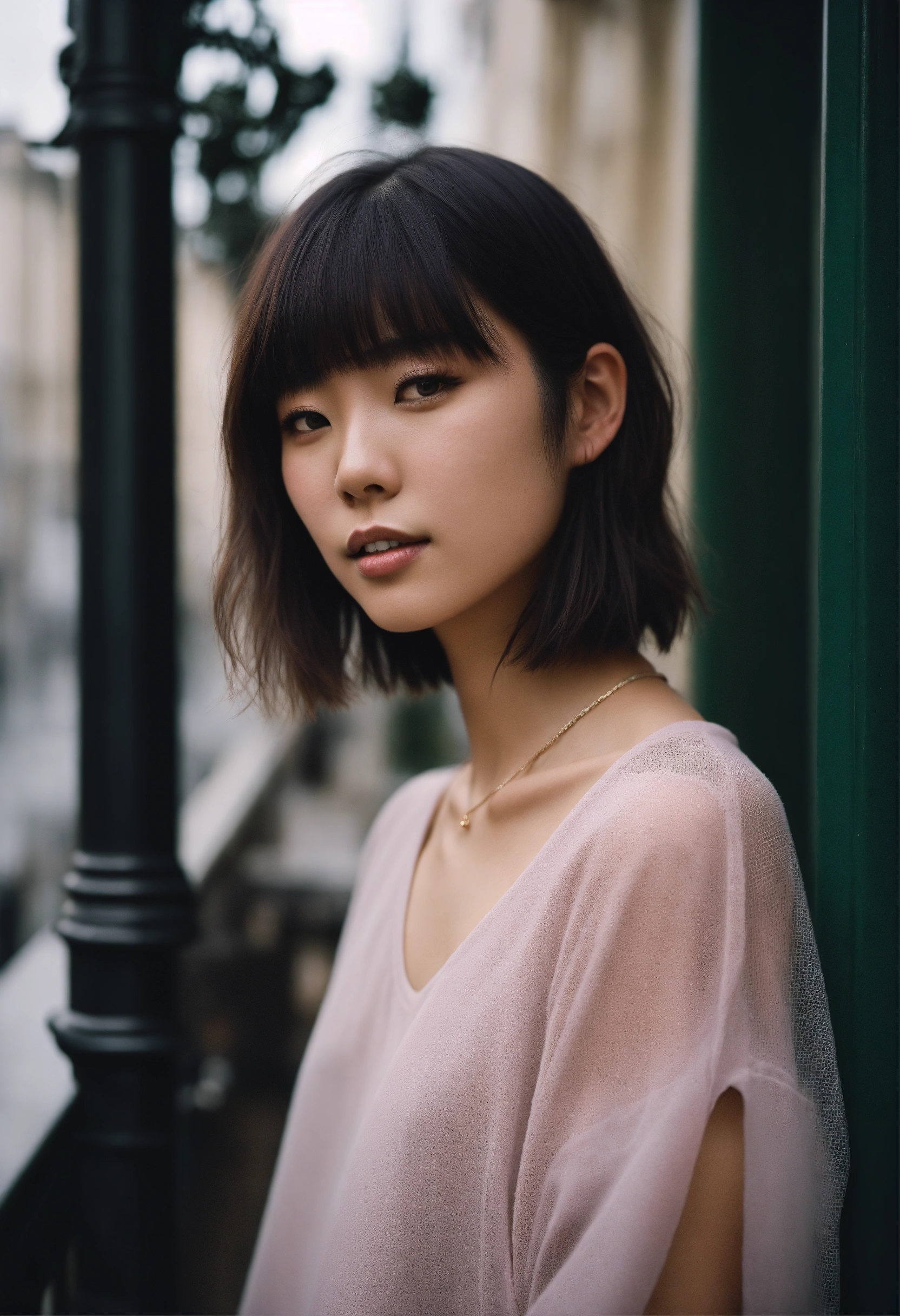 Lexica - Portrait of a beautiful Japanese fashion model with bob-cut ...