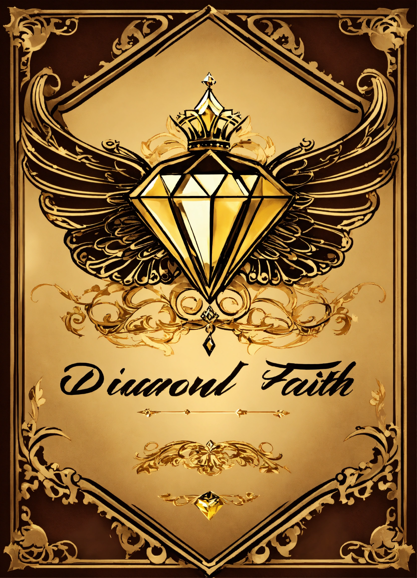 Lexica - The main element of the logo is a Diamond crown, wings with a ...