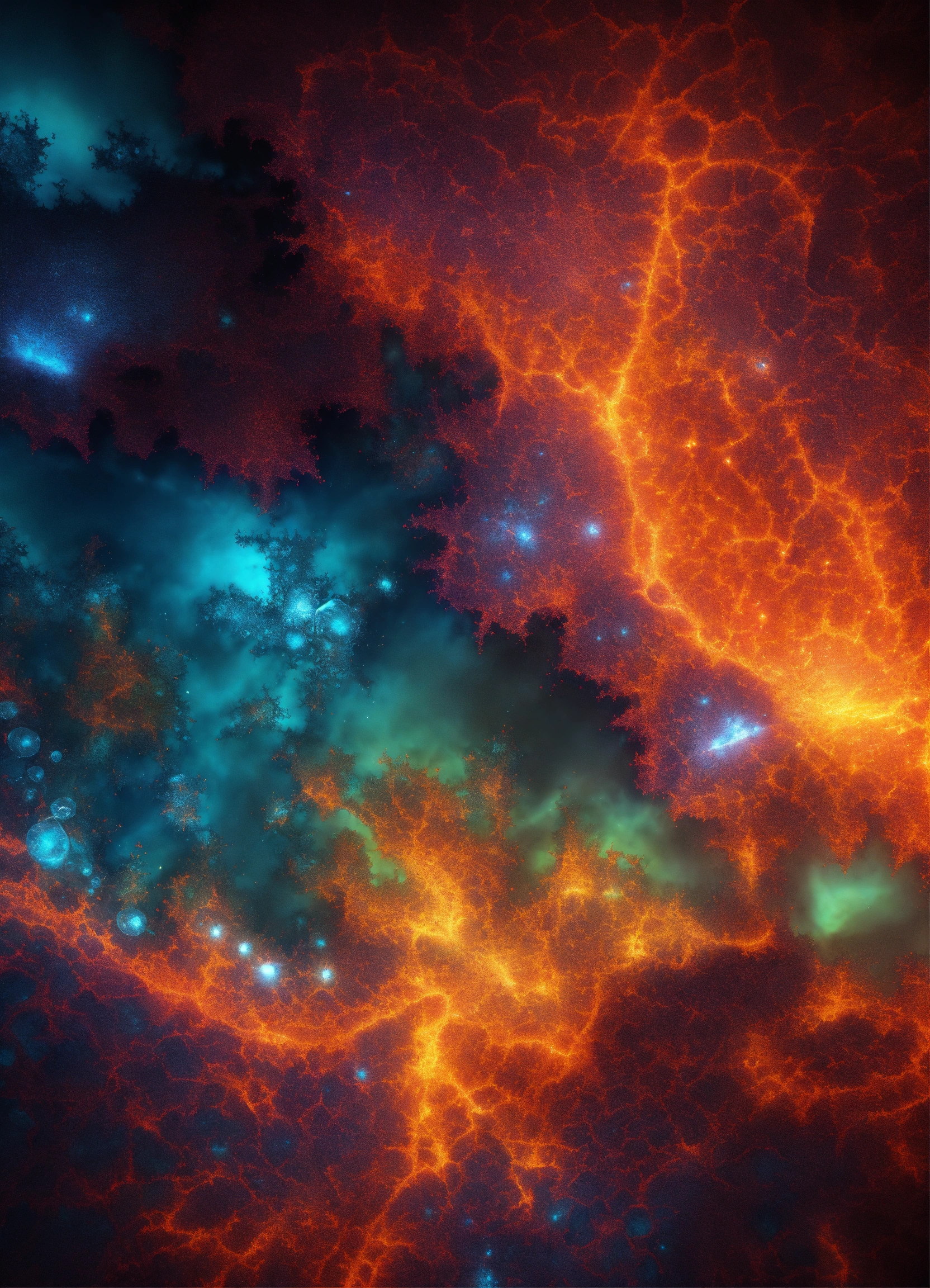Lexica - Fractal, crystalized water, light rays, ink drops, lava flow.