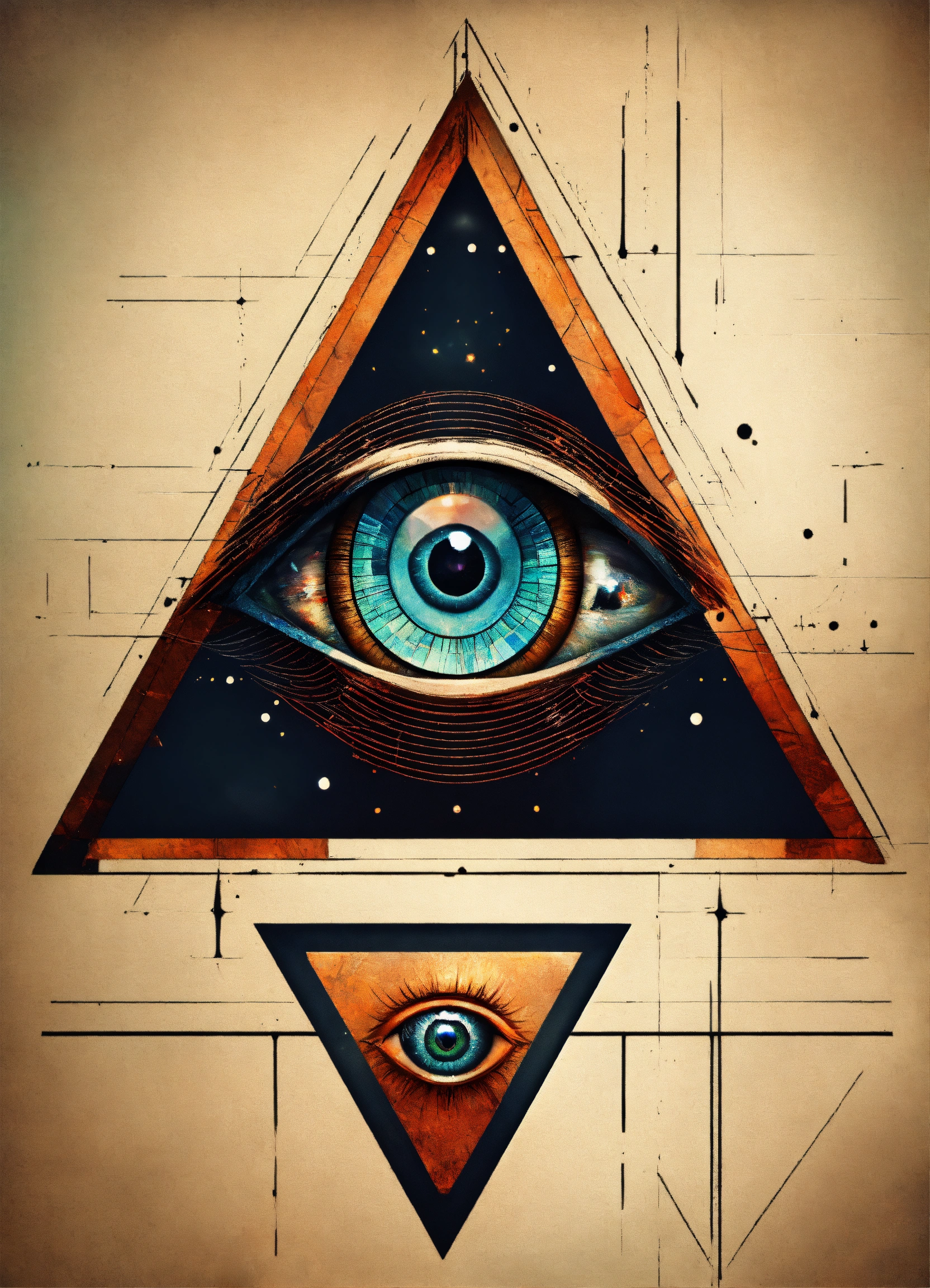 Lexica - A triangle with an eye inside of it. Create alternative ...