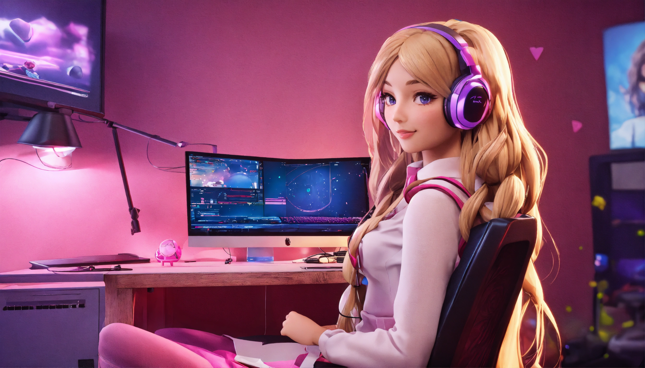 Lexica - Cute blonde European woman, long hair, streamer, gamer ...