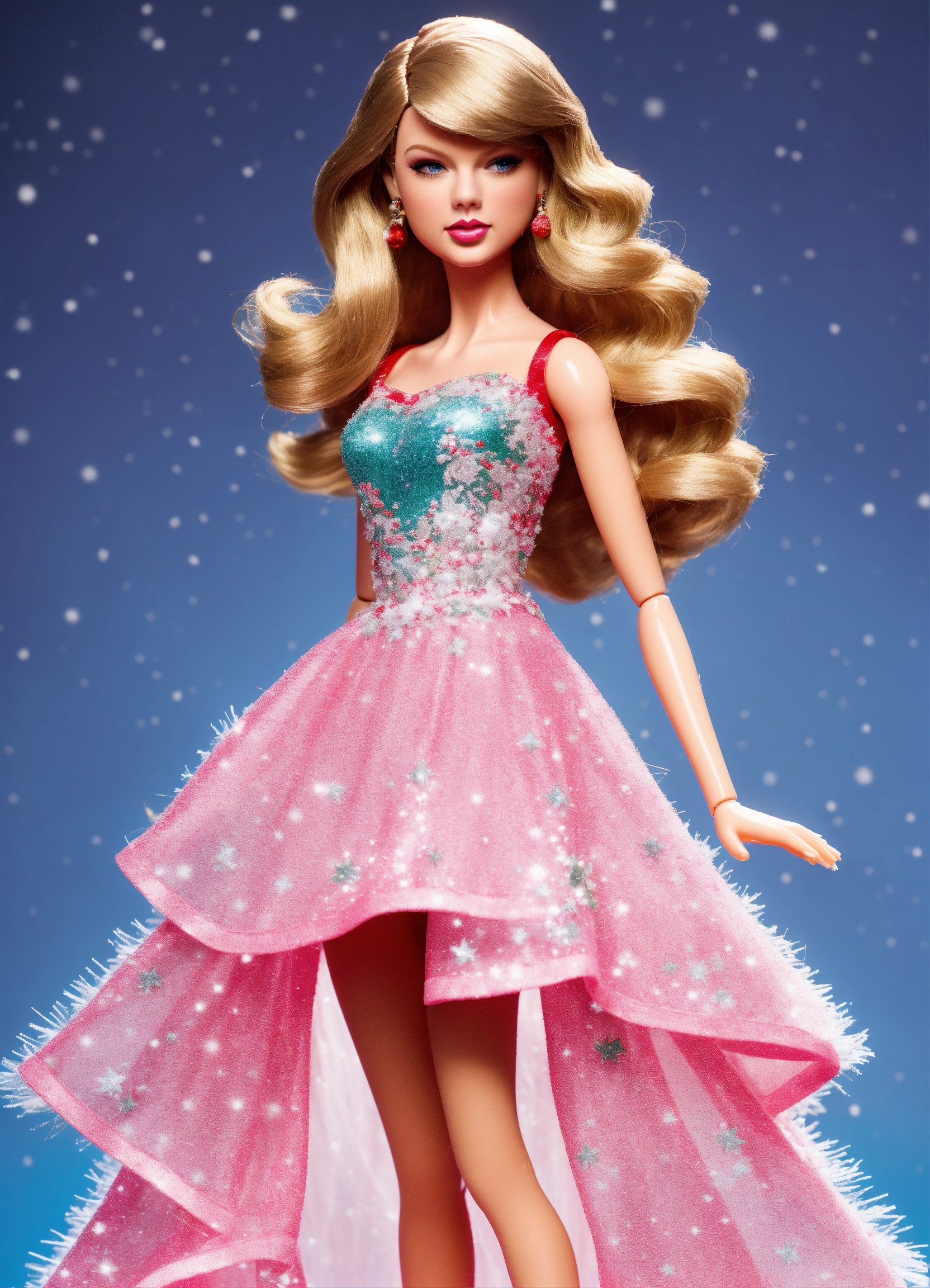 Lexica - Small cartoon image of Taylor Swift as a barbie doll wearing a ...