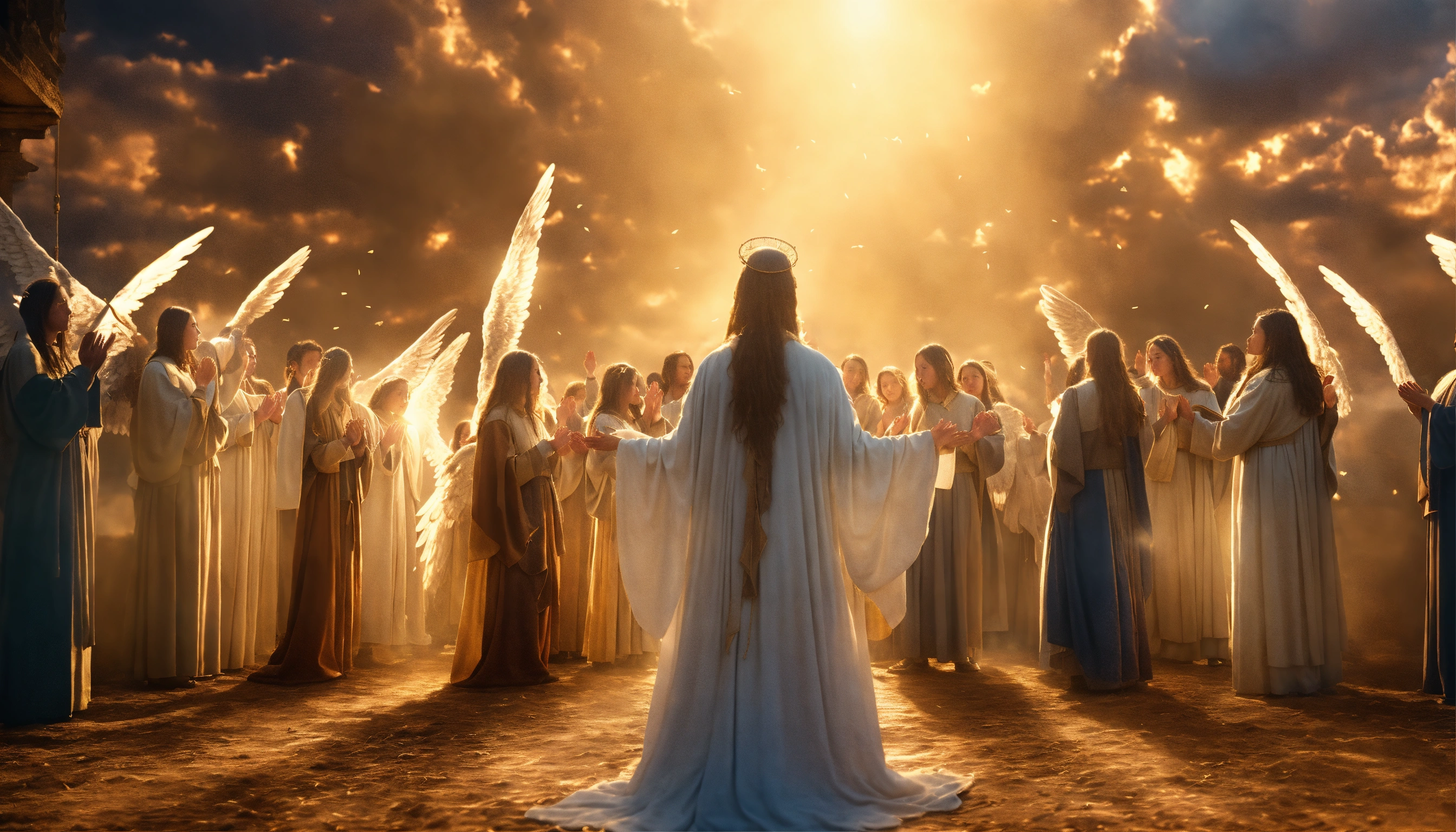 Lexica - All Saints' Days. angels in heaven, men of women of God with ...