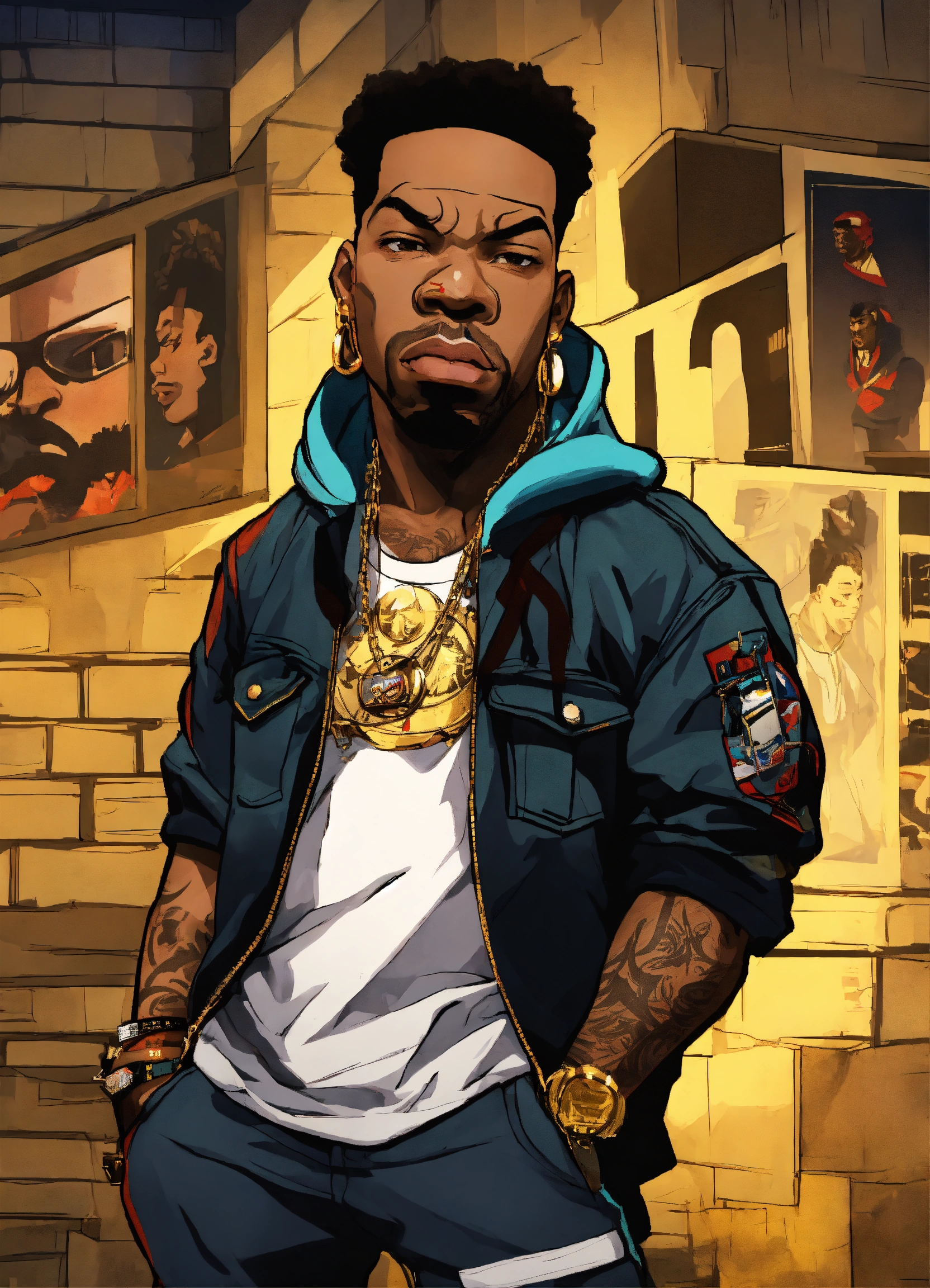 Lexica - Hip hop art style busta rhymes boondocks full body