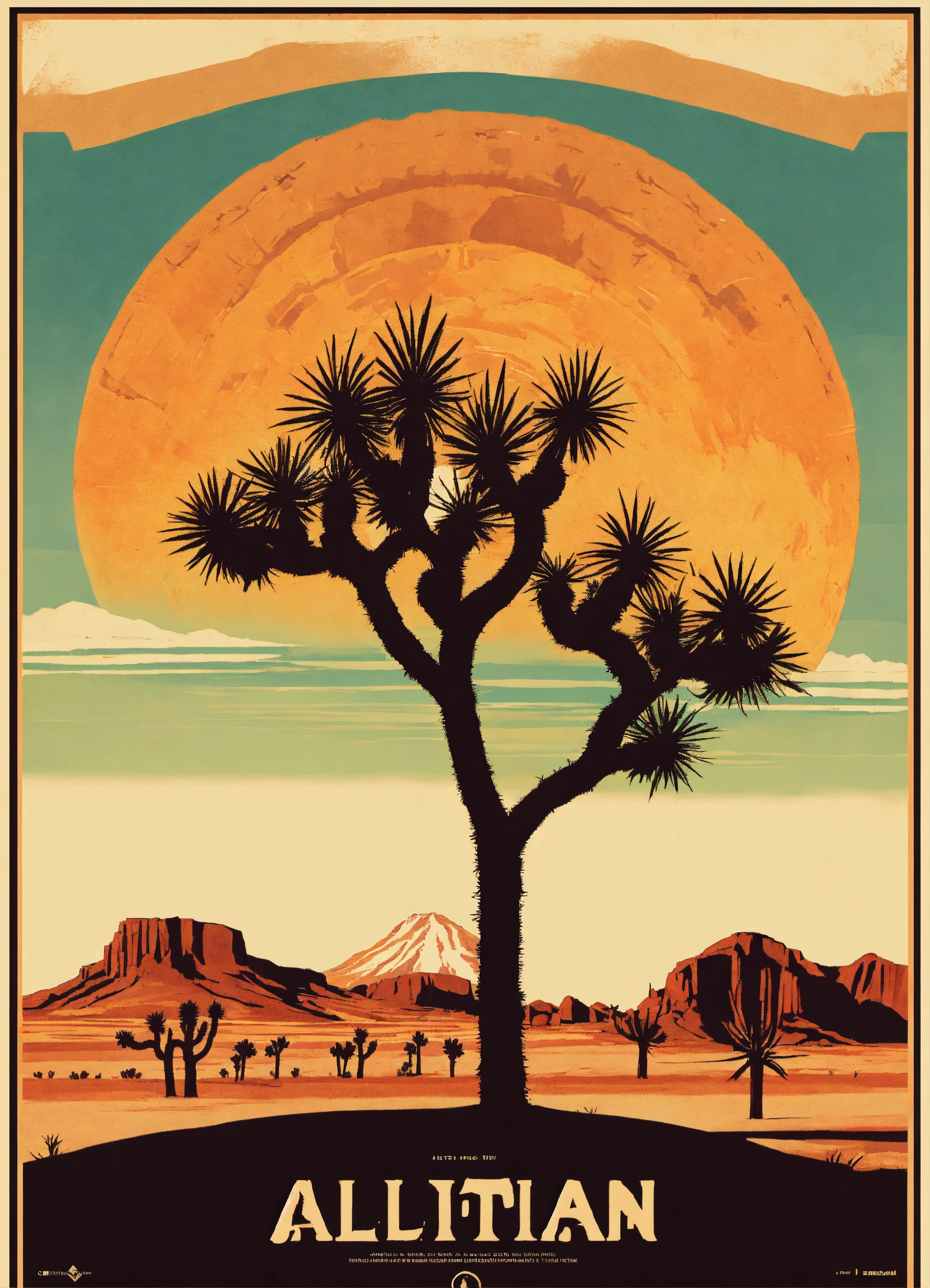 Lexica - Stylized poster of a mexican joshua tree never designed with ...