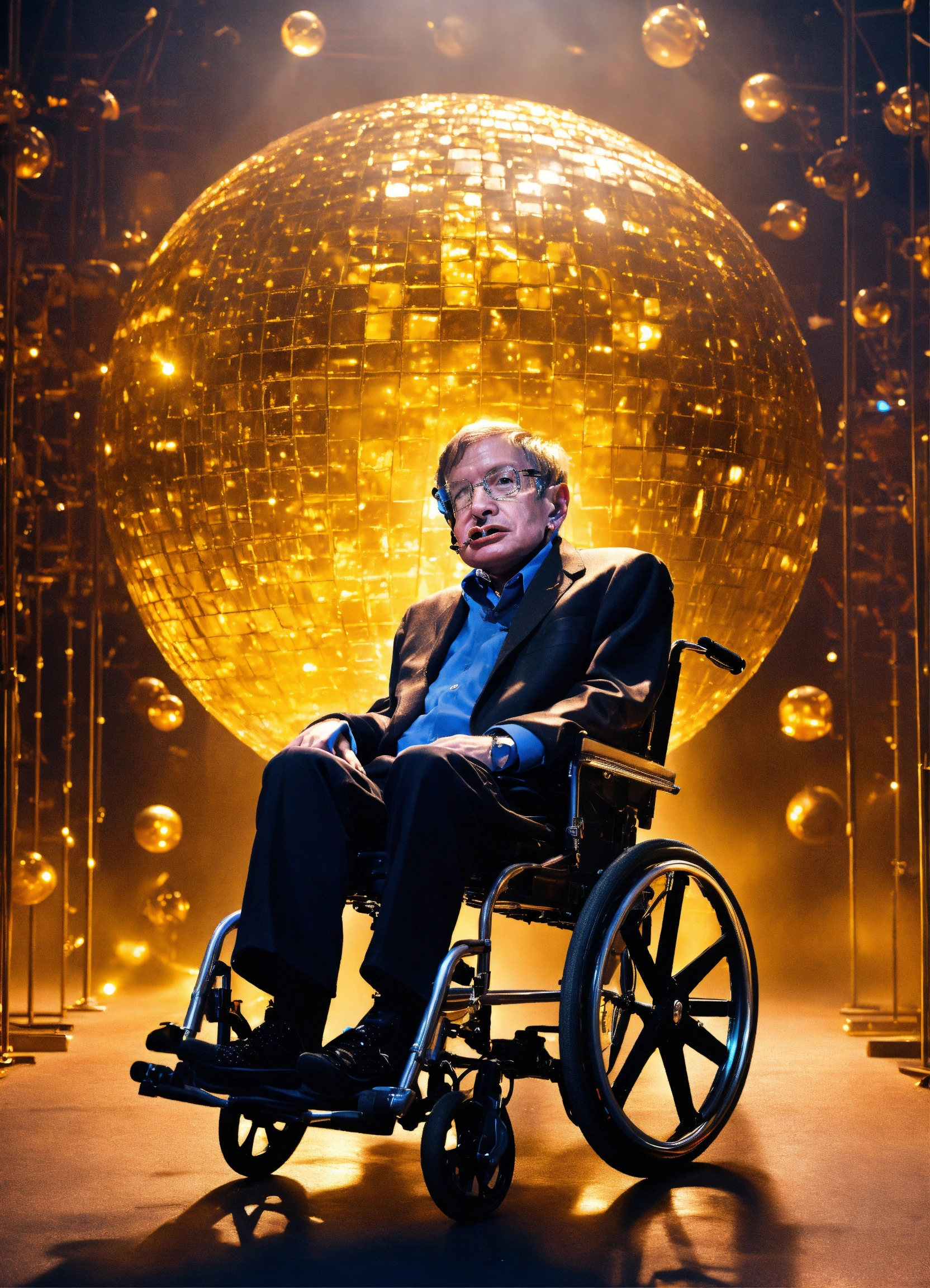 Lexica Physic Scientist Stephen Hawking On Wheelchair Depicted As A 