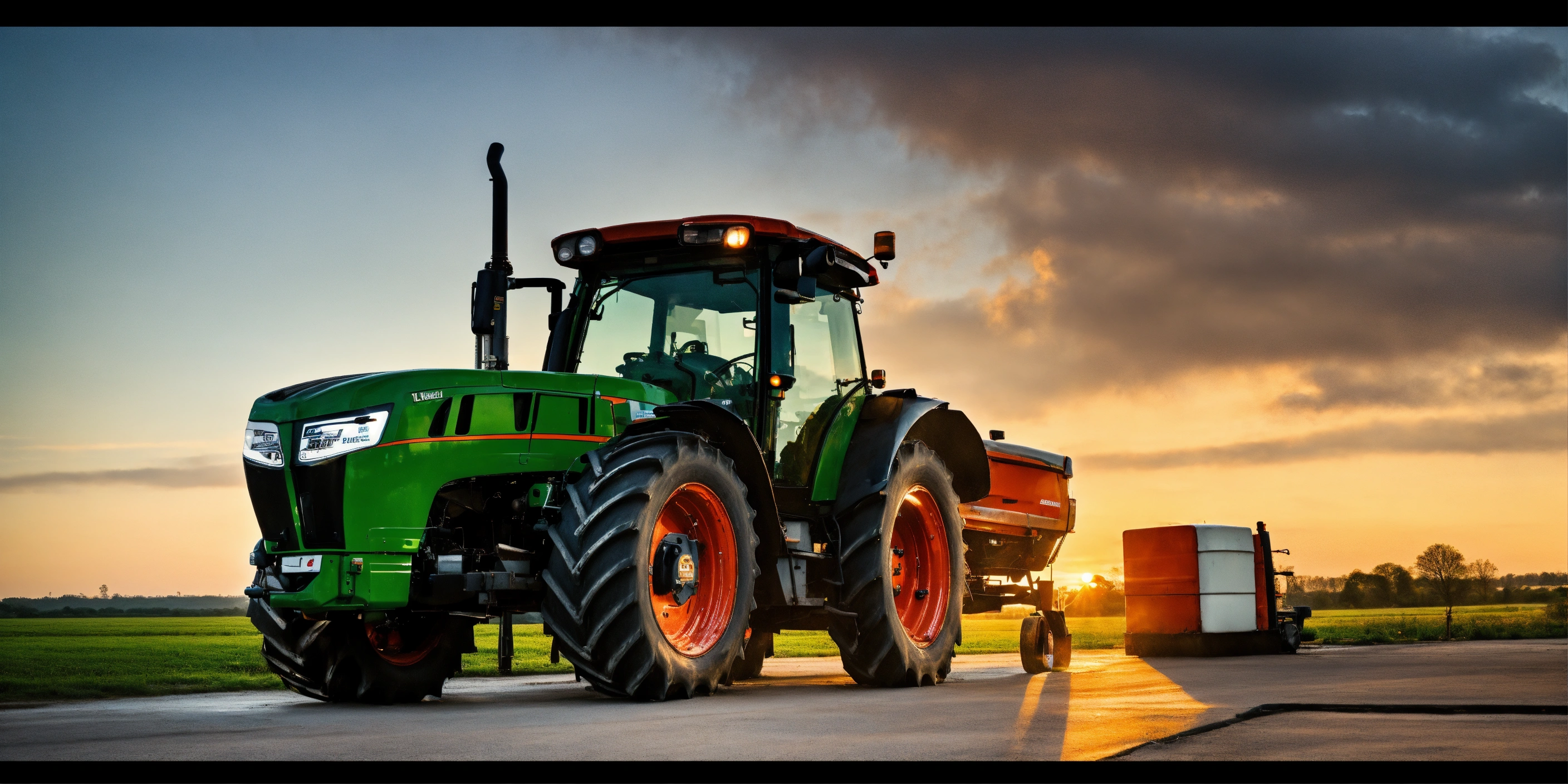 Lexica - Tractor arrives to modern fuel station do get some diesel