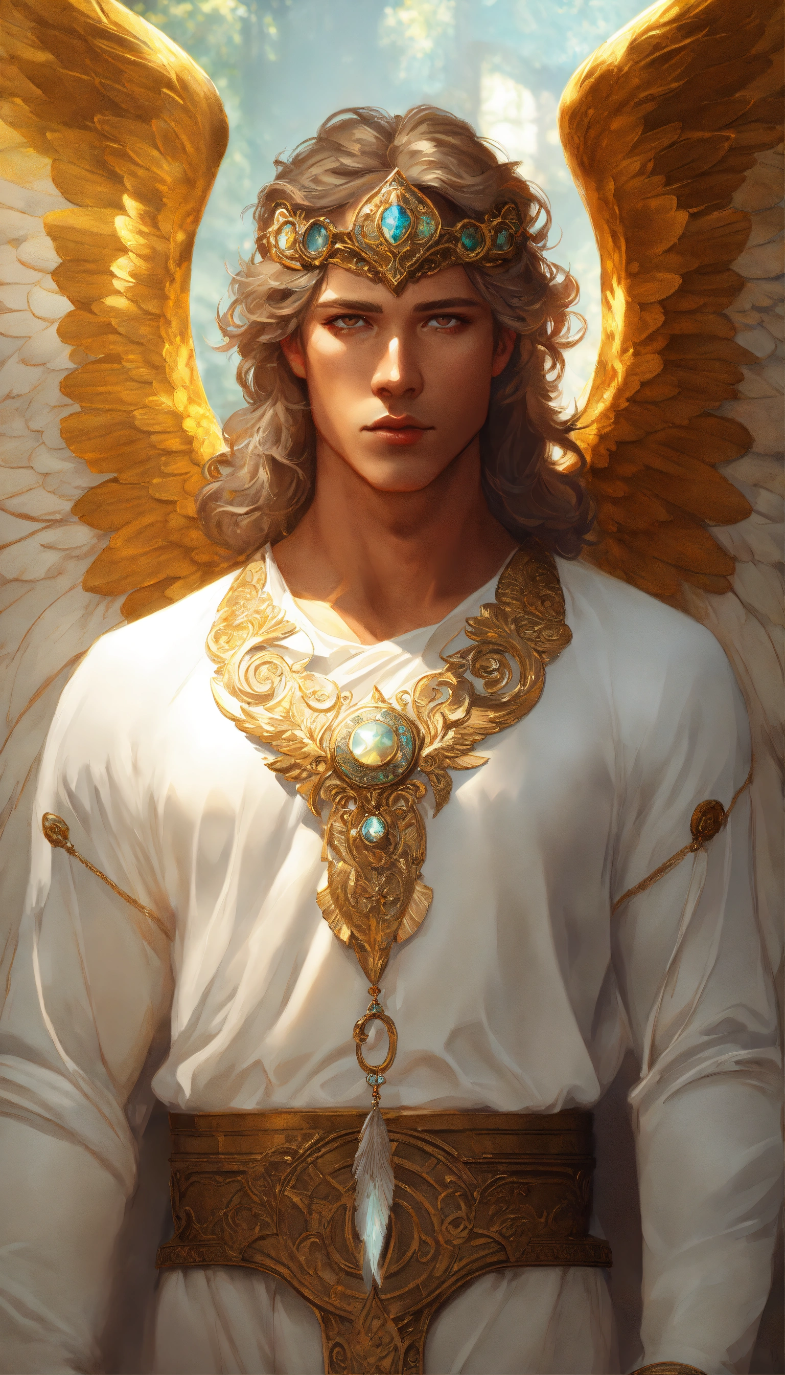 Lexica - Male angel, wings, headshot, art station, 3D, white eyes and ...