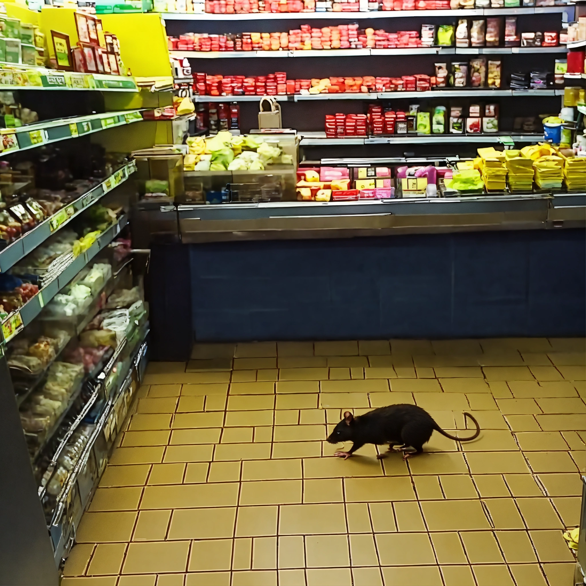 Lexica - Human like rat robbing store cctv recording