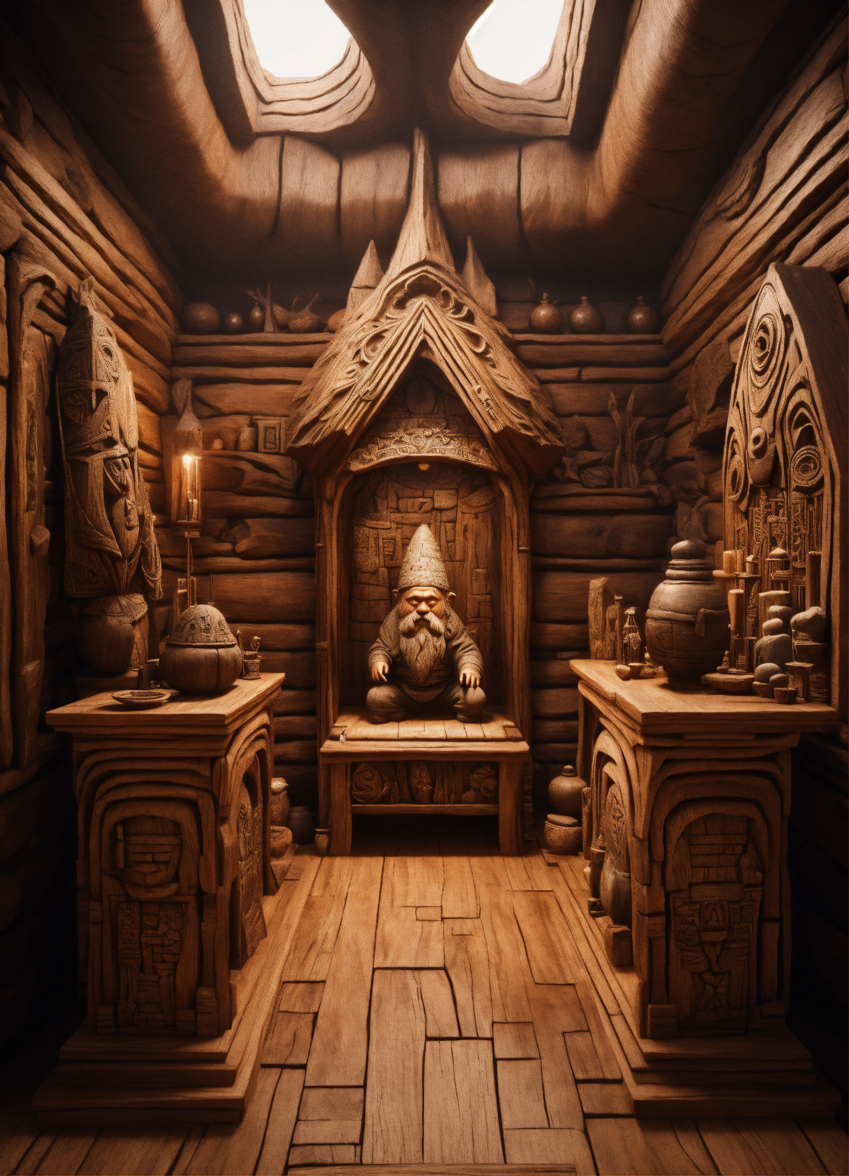 Lexica - An ancient style spiritual gnome inspired house simple wooden ...