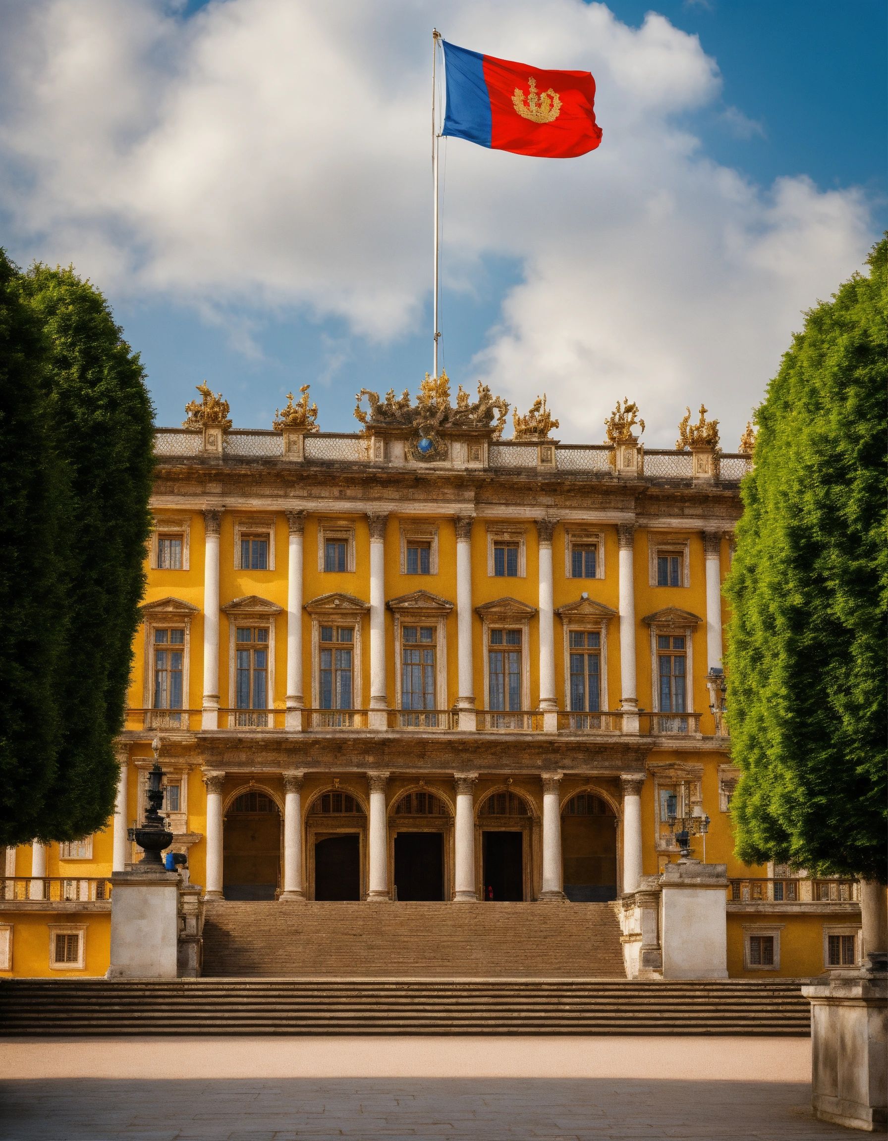 Lexica - A royal palace with a flag