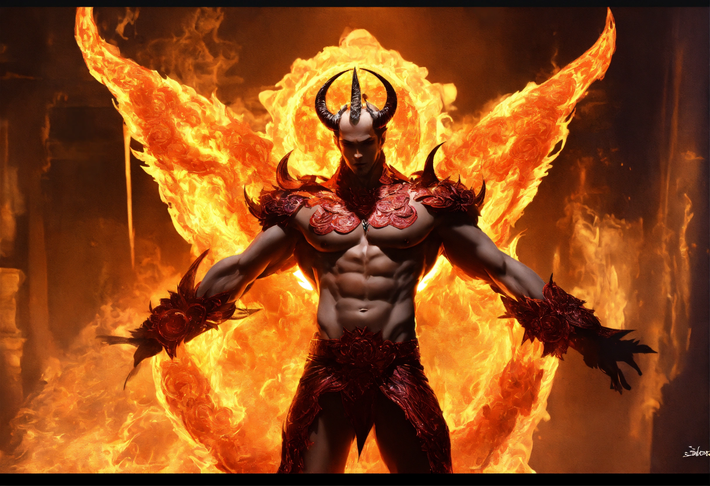 Lexica - Lucifer, the scorching like the sun demon-like man, supermodel ...