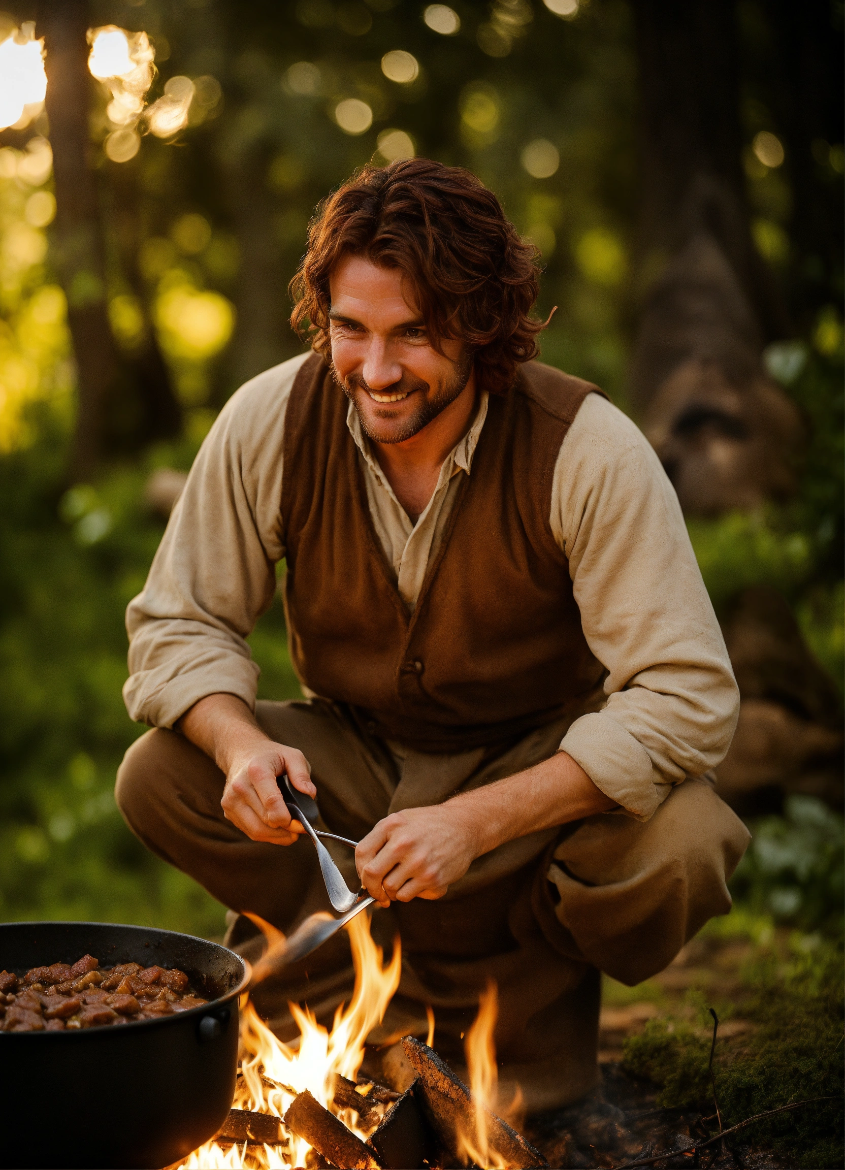 Lexica - A photographic full body image of a thin and wiry male hobbit ...