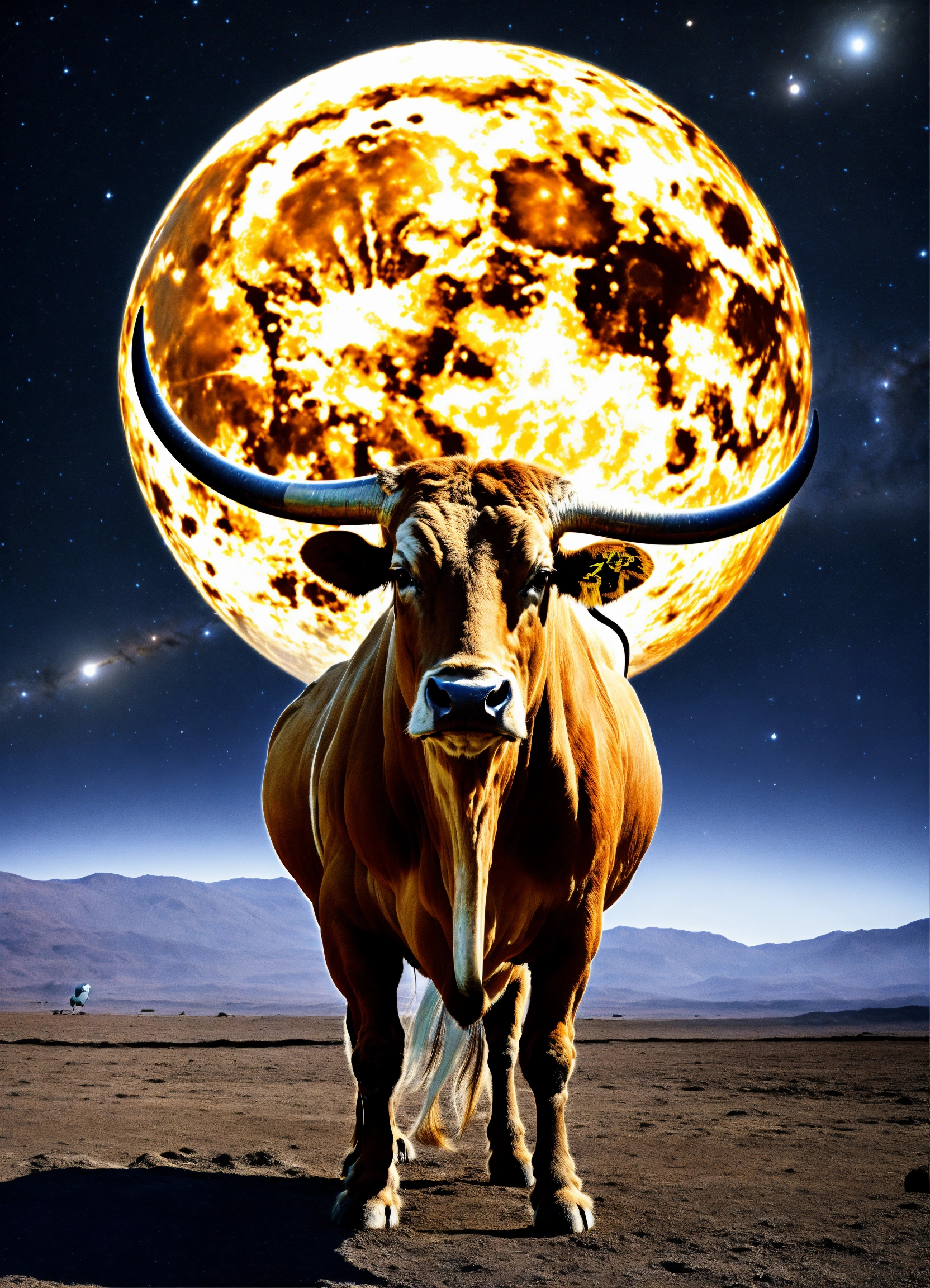 Lexica - Taurus The Bull on Earth with Planet Venus in the background