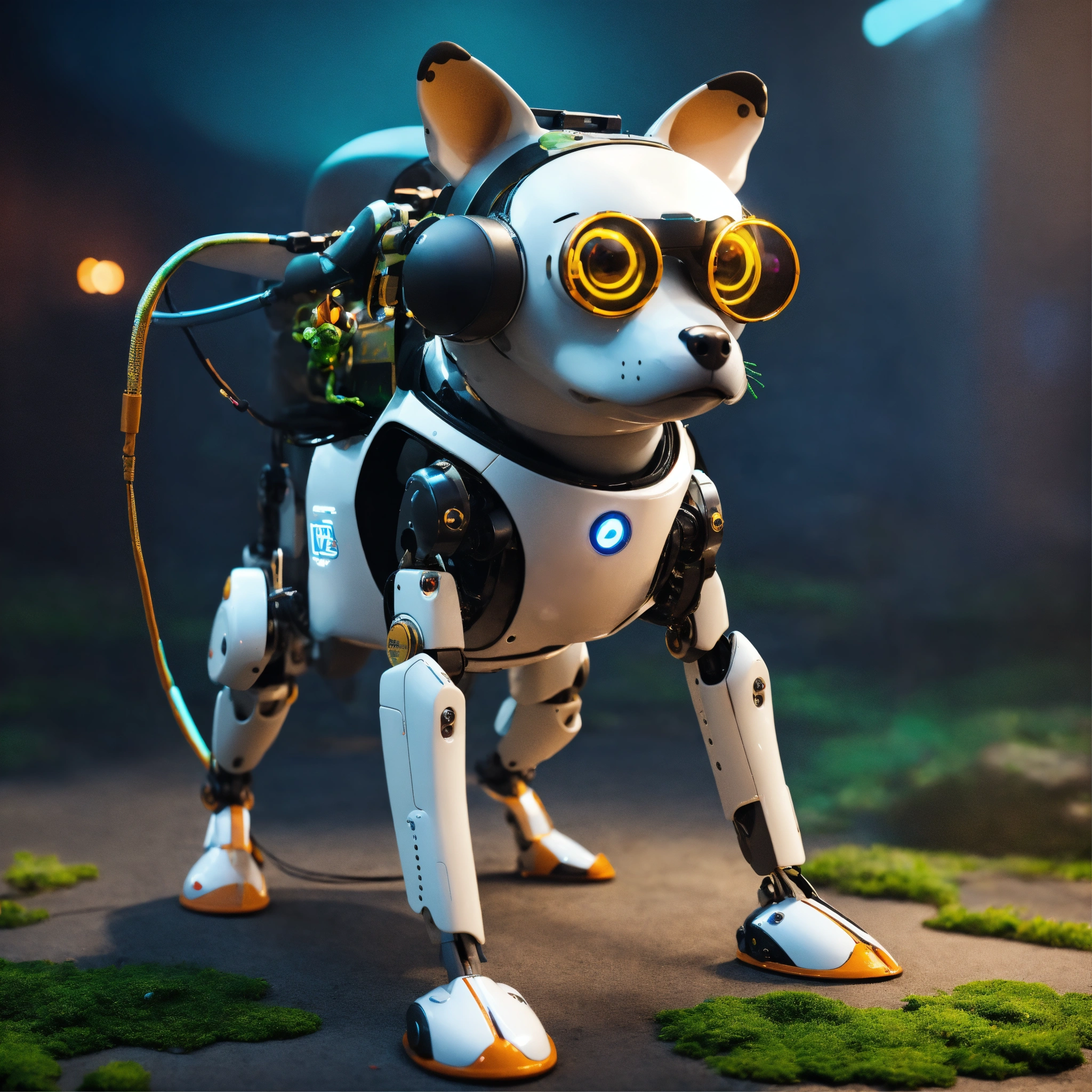 Lexica - Frog dog inu immaculate full body cyberpunk style robot with ...