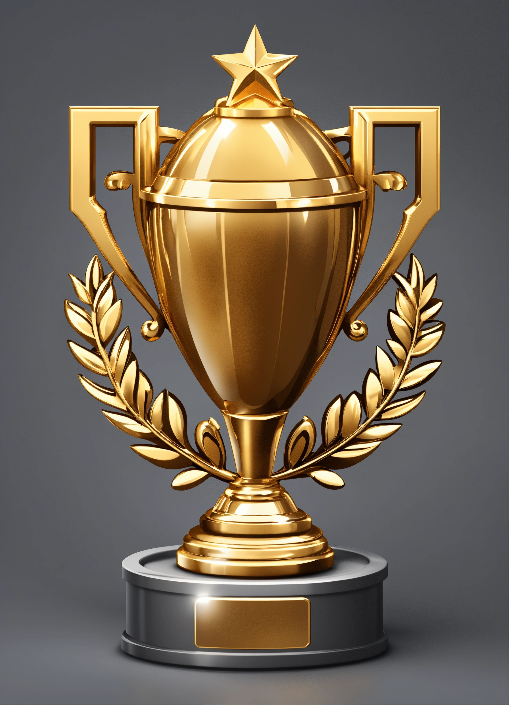 Lexica - Generic 3D vector art glossy trophy design on a plain gray ...
