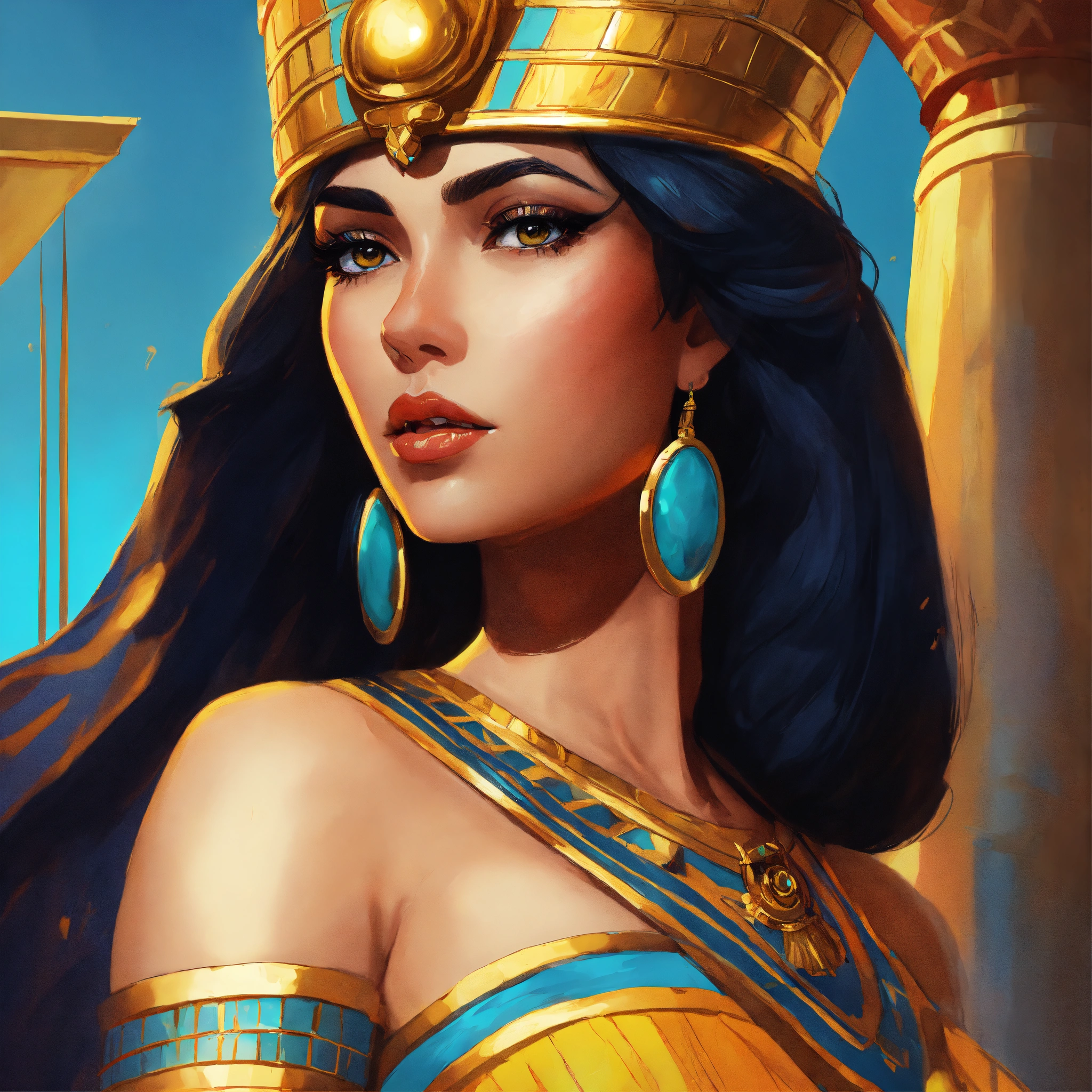 Lexica - Cleopatra, volumetric realistic cartoon oil paint, 2D book ...