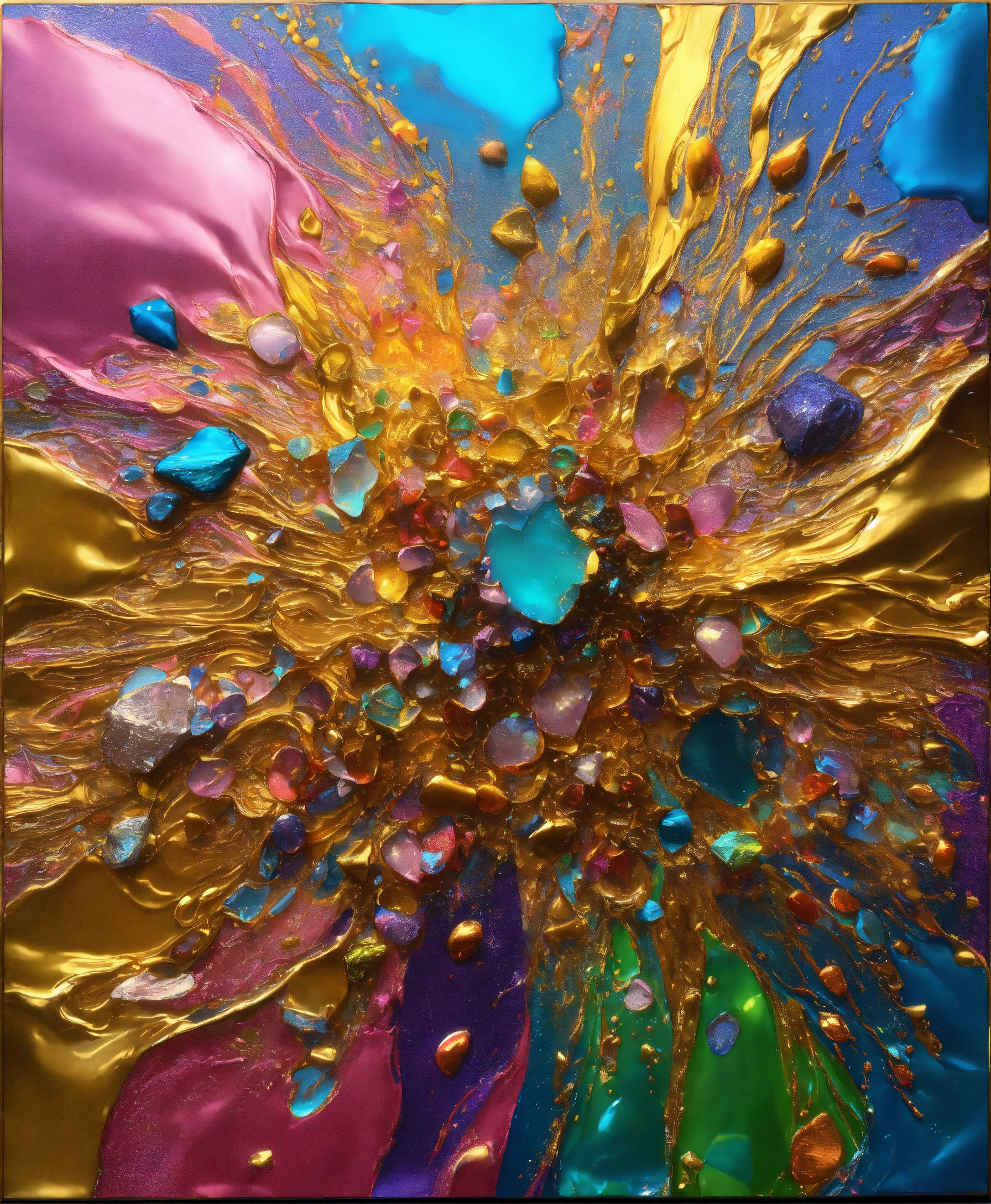 Lexica - Colorful abstract painting oil and water complex complicated ...