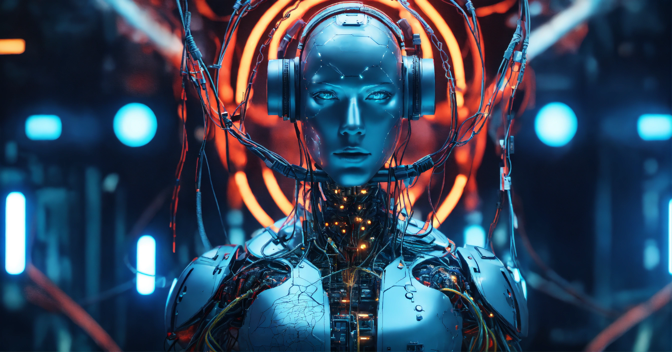 Lexica - Evil demonic AI god with wires connecting to many human brains ...
