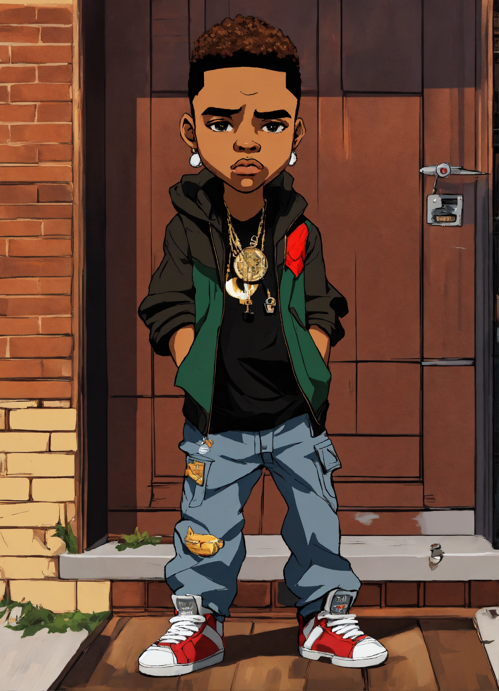 Lexica - Hip hop art style Nas boondocks full body