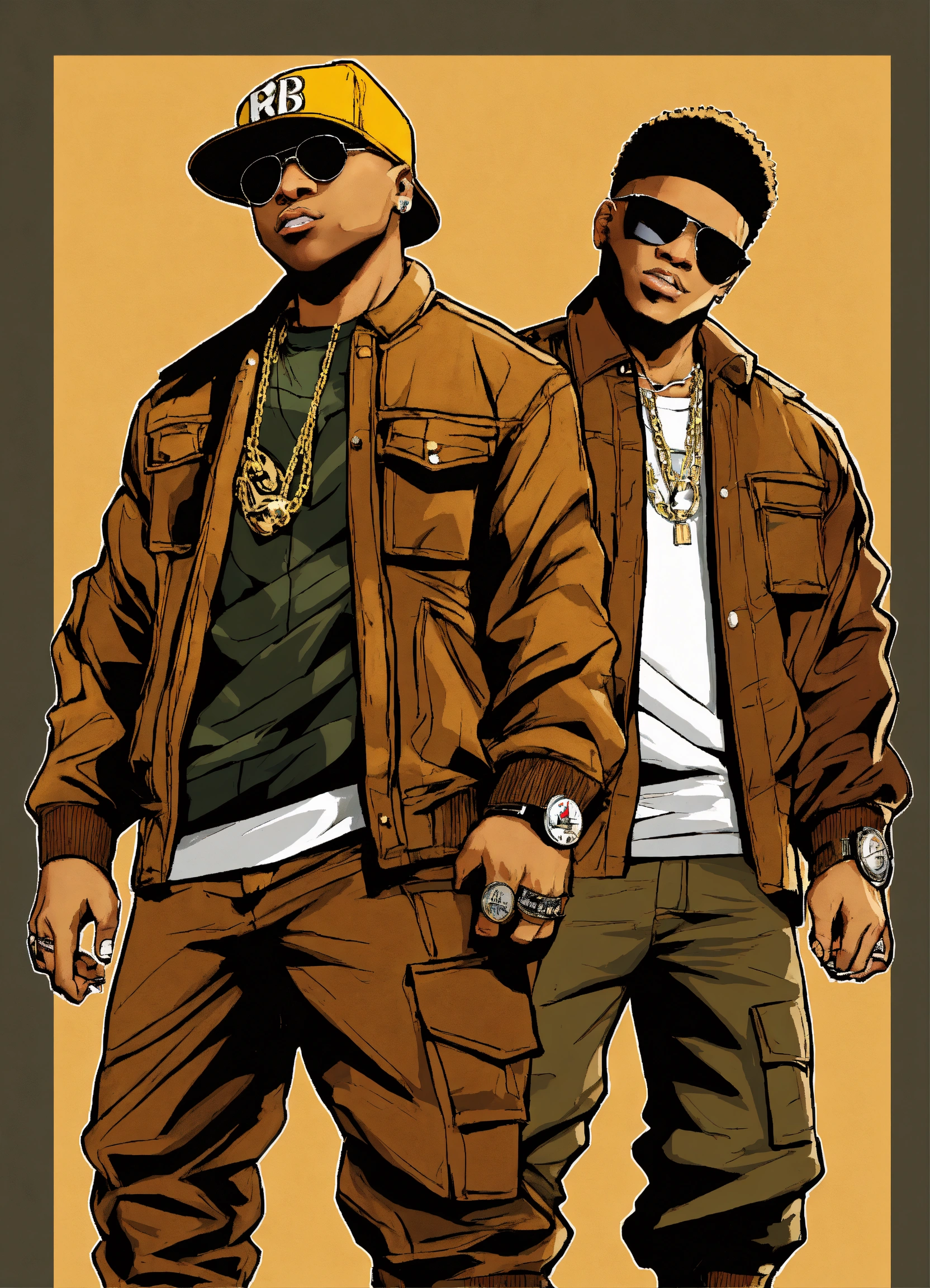 Lexica - Hip hop art style LL Cool J boondocks full body