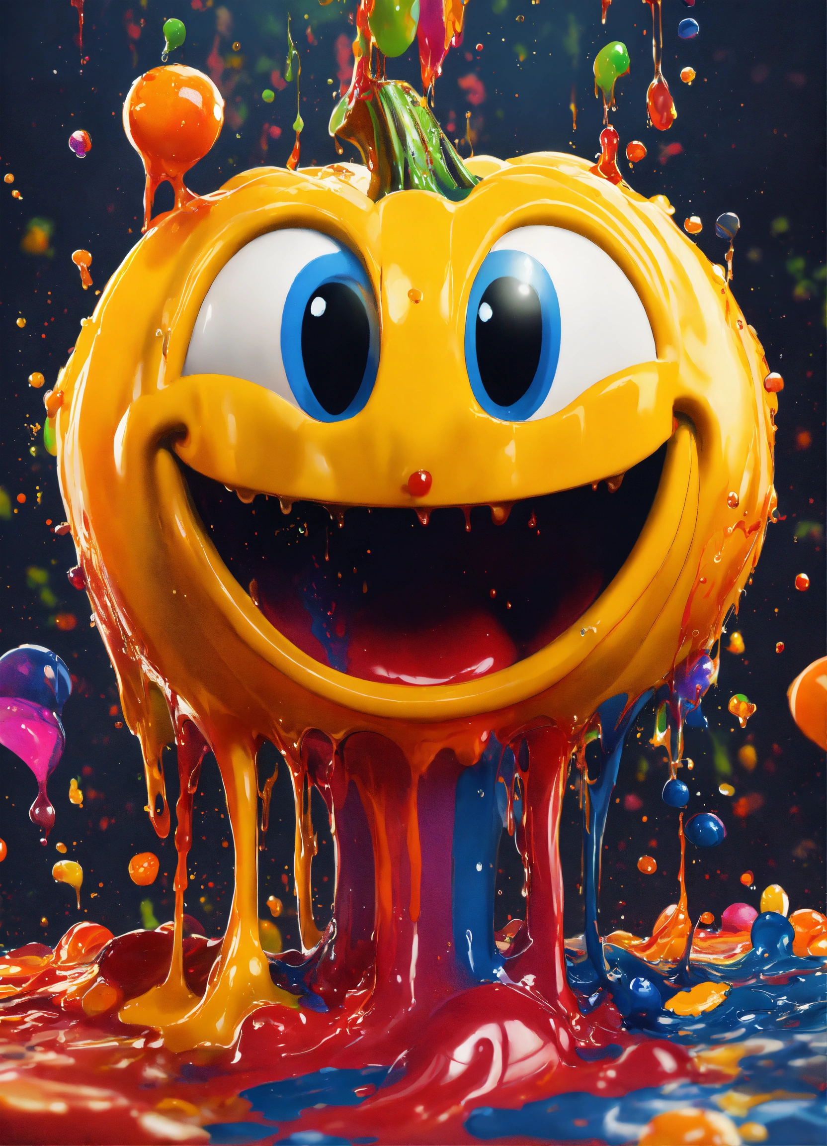 Lexica - Splash art, a quirky liquid portrait of a smiley, splash style ...