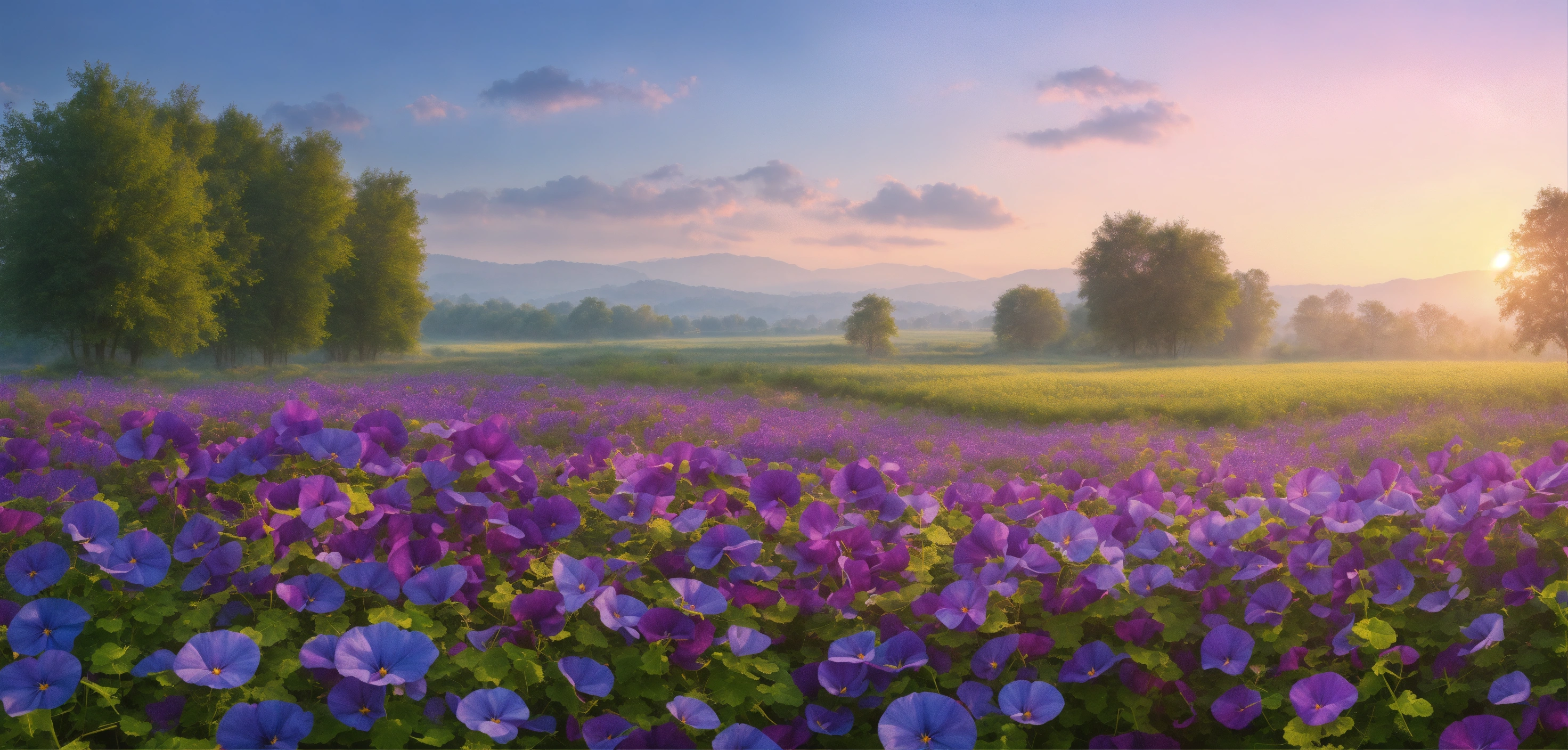 Lexica - A serene and majestic spring landscape of a field full of ...