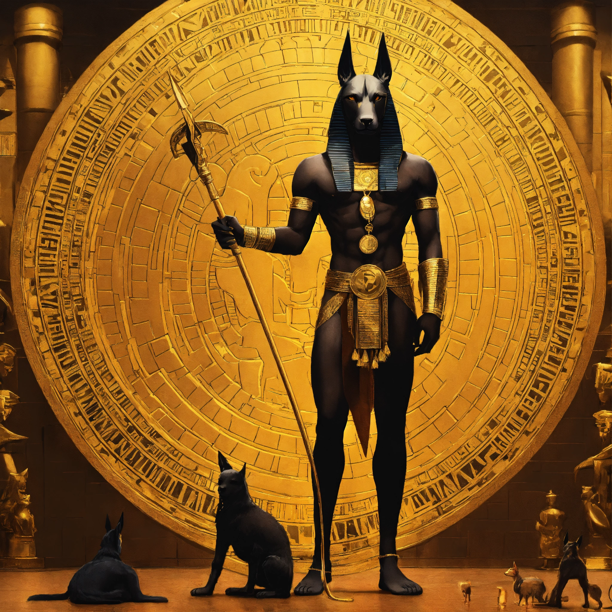 Lexica - Poster of Anubis, surrounded by cryptocurrency