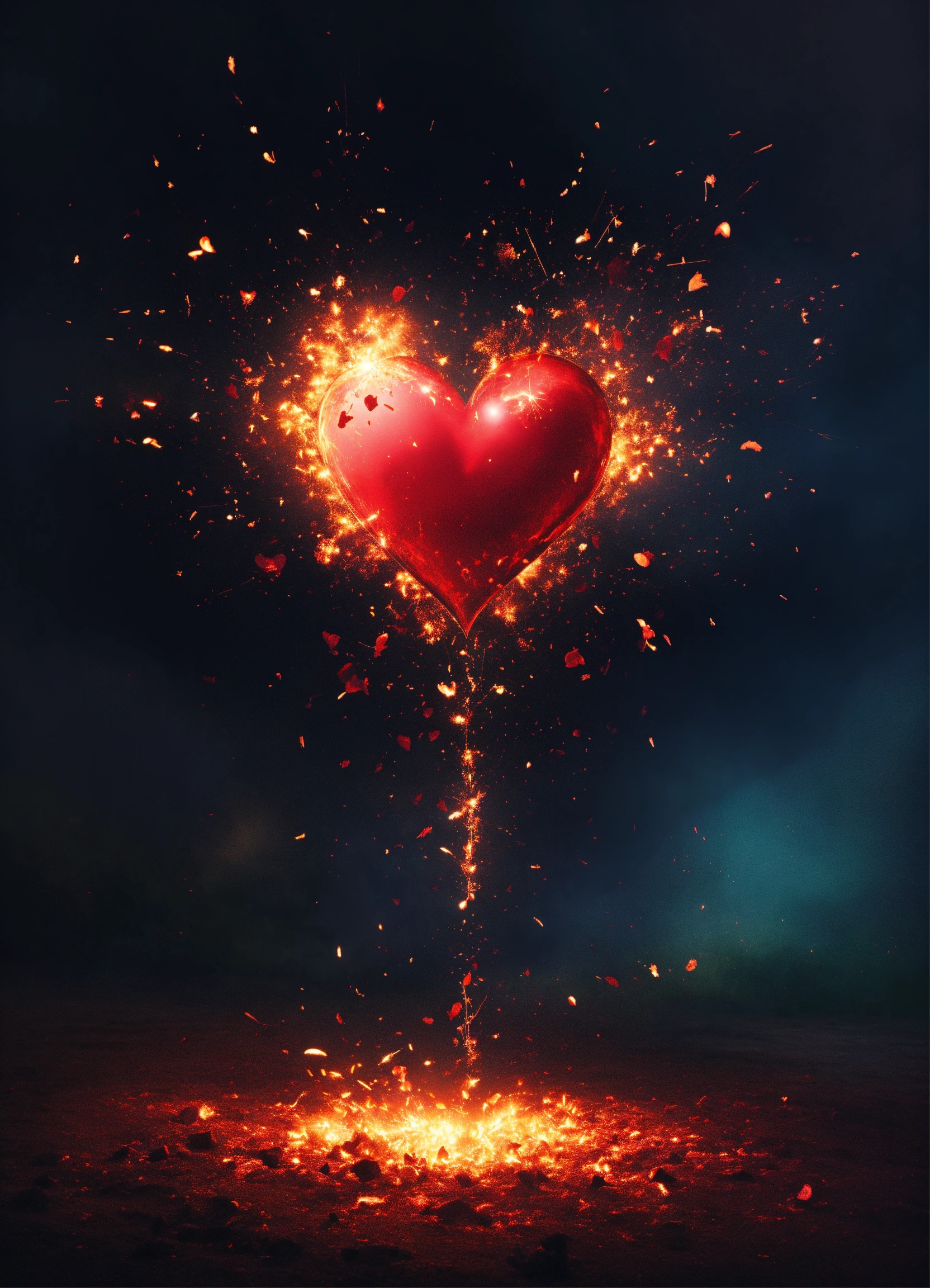 Lexica - Two exploding heart, happiness, dark ambiance