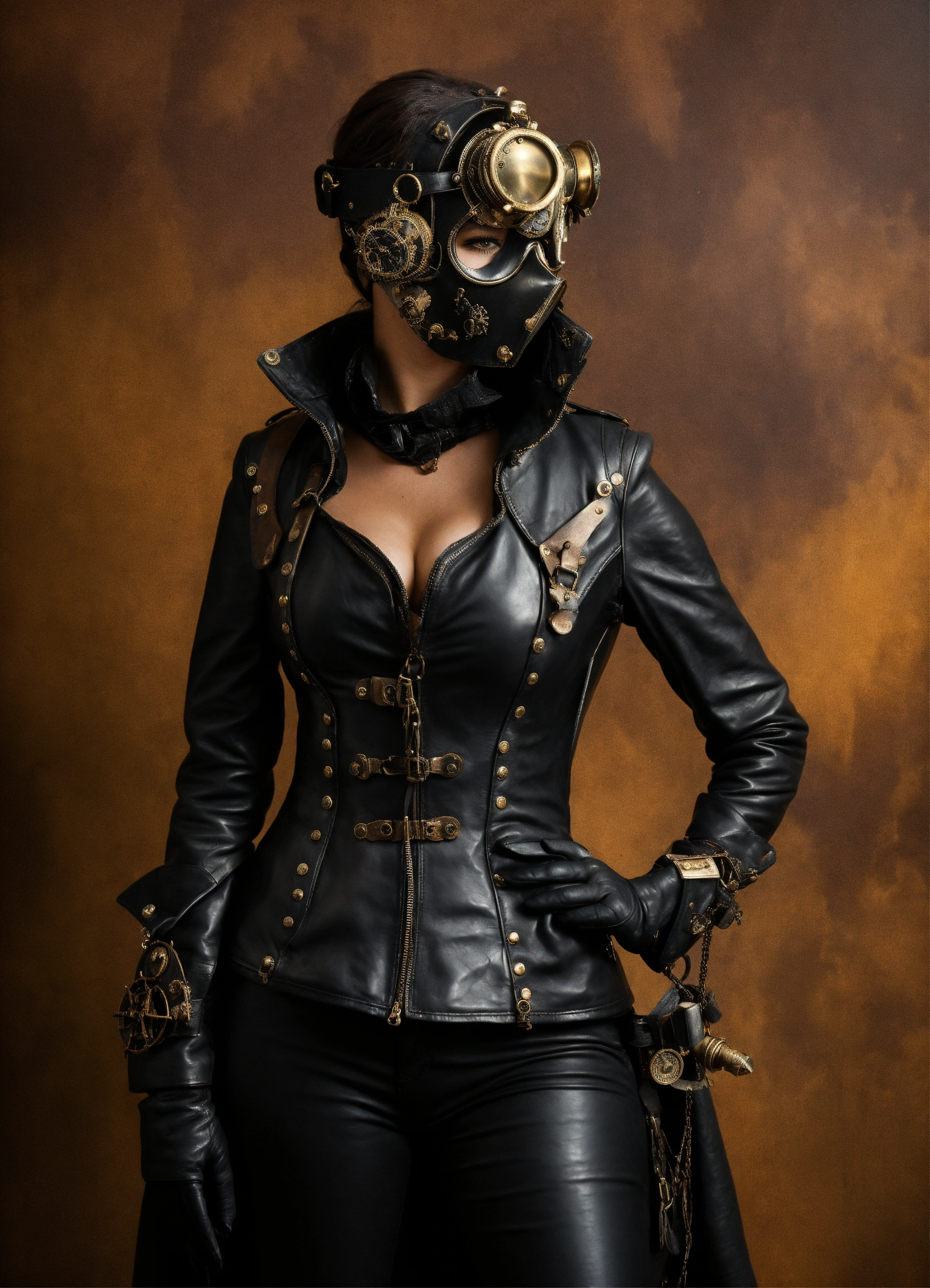 Lexica - Full Body, Steampunk women, black leather ,with masks like ...