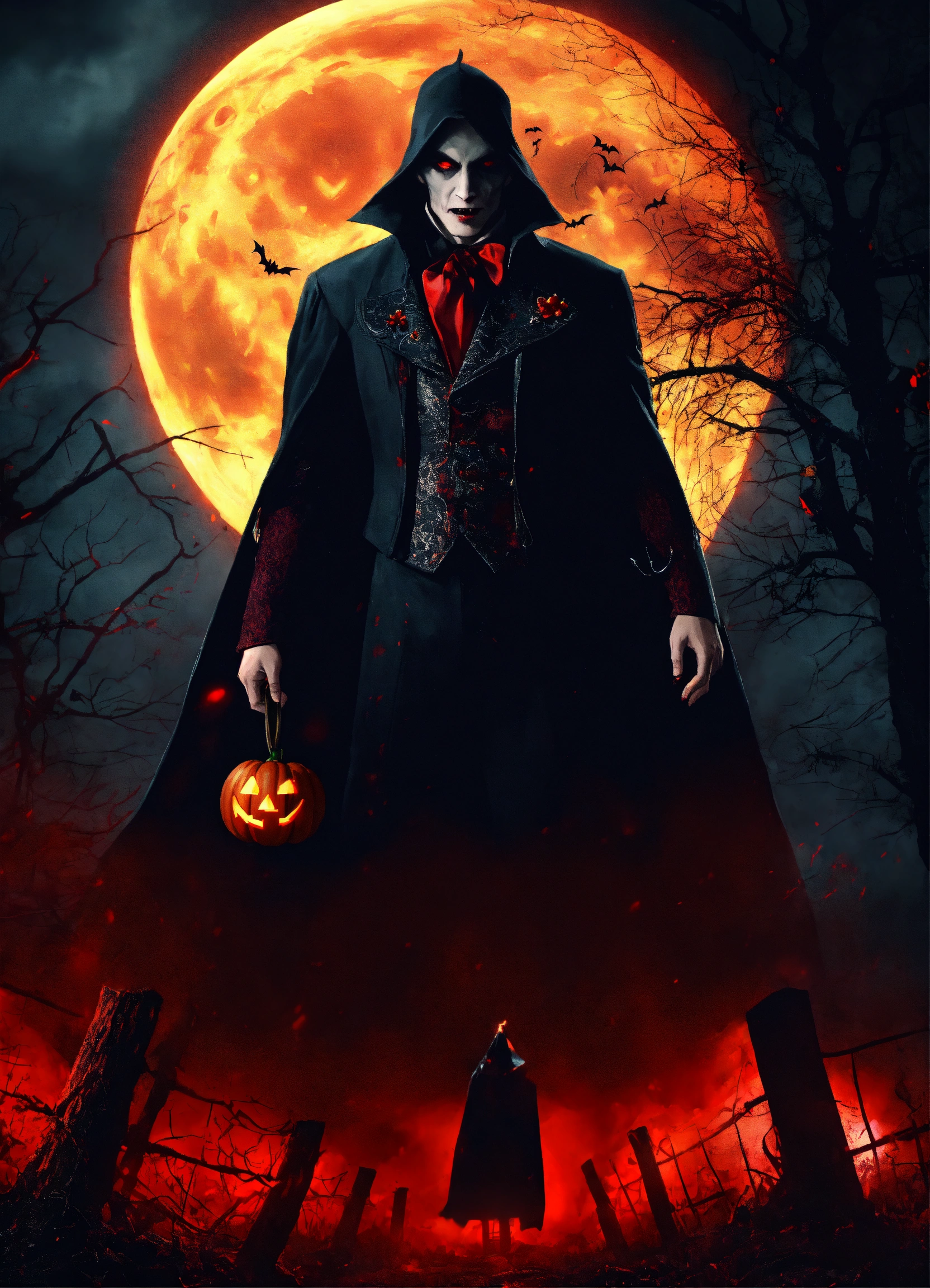 Lexica - Ssic Halloween imagery. The vampire's red glowing eyes should ...