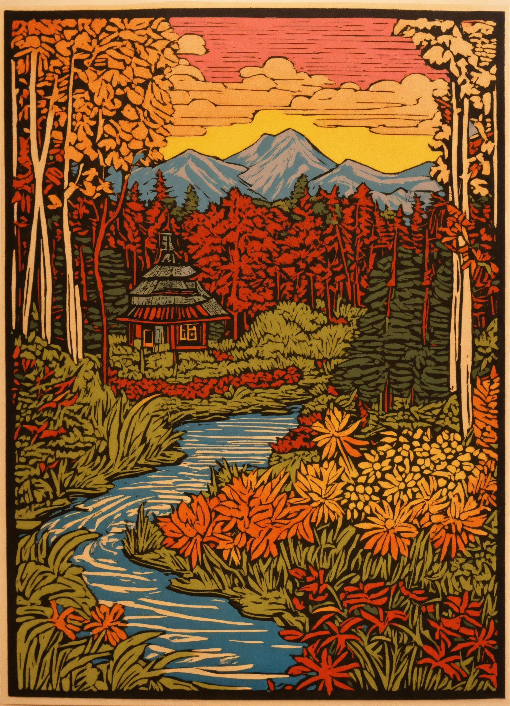 Lexica - Linocut, coloring book