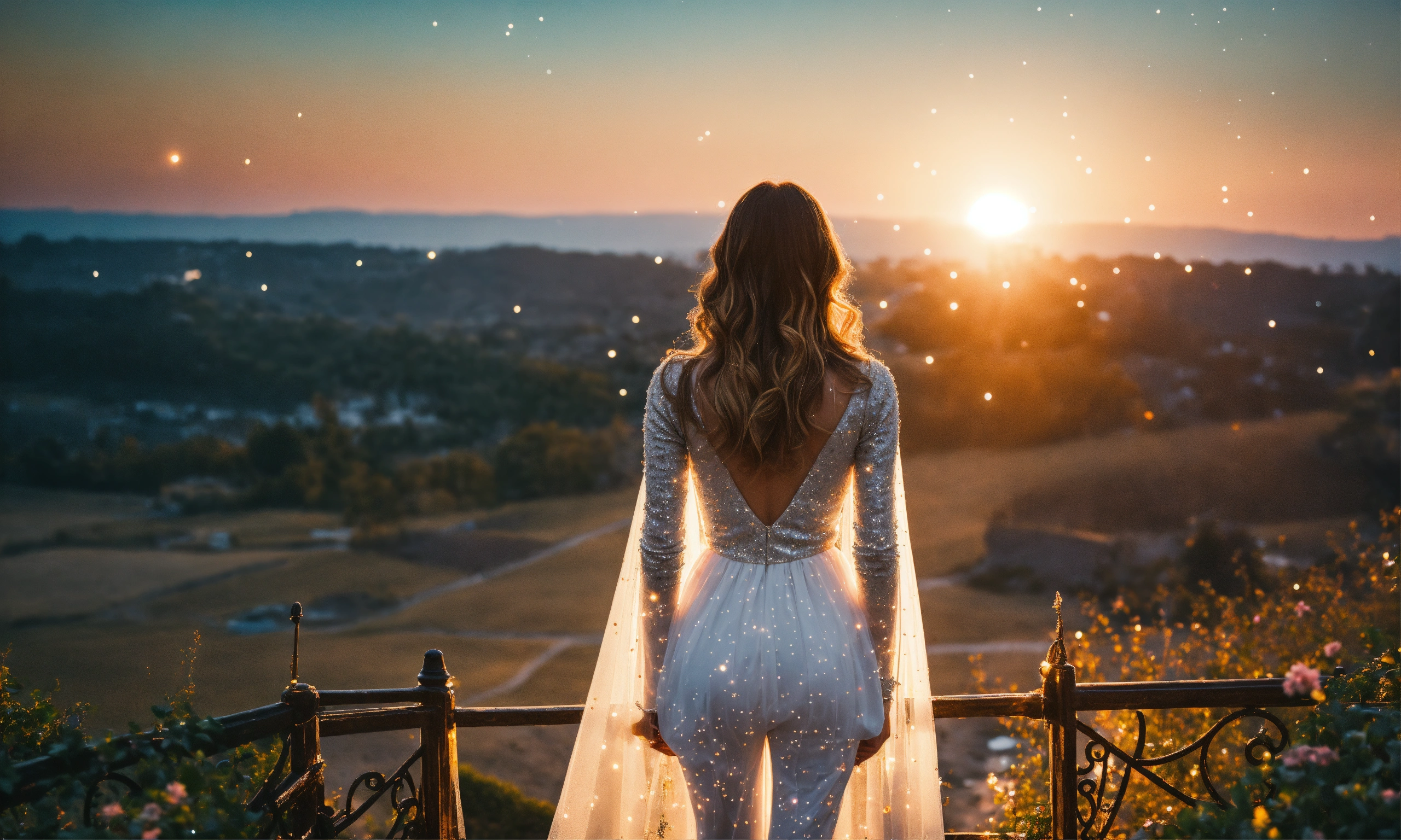Lexica - Create an image of a woman from behind. She is looking for ...