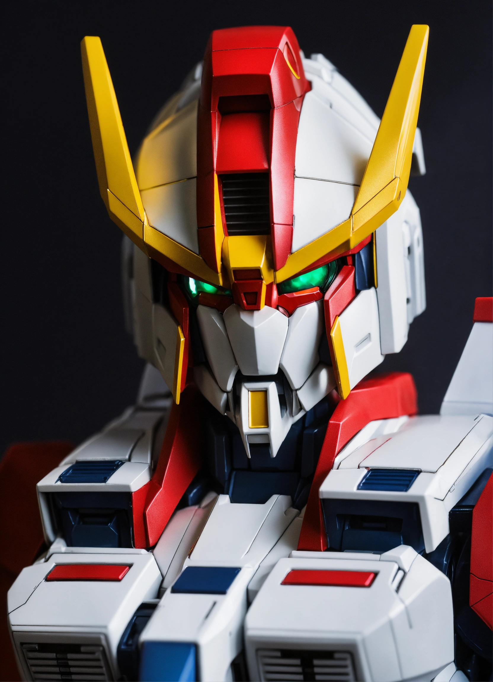 Lexica - Gundam bust, front view, gunpla, realistic, 50 mm