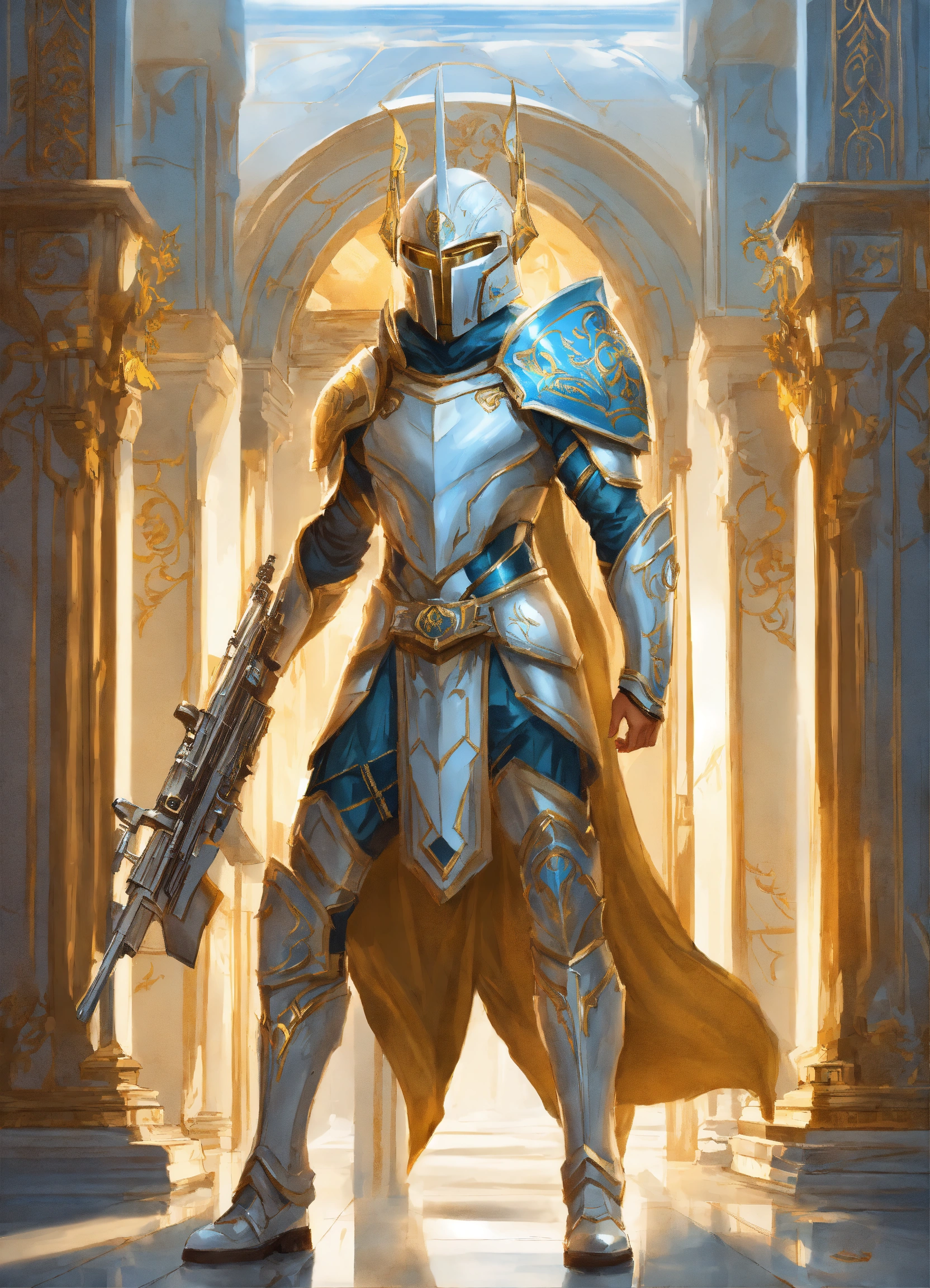 Lexica - Epic drawing of a full body of a high elf sci fi soldier ...