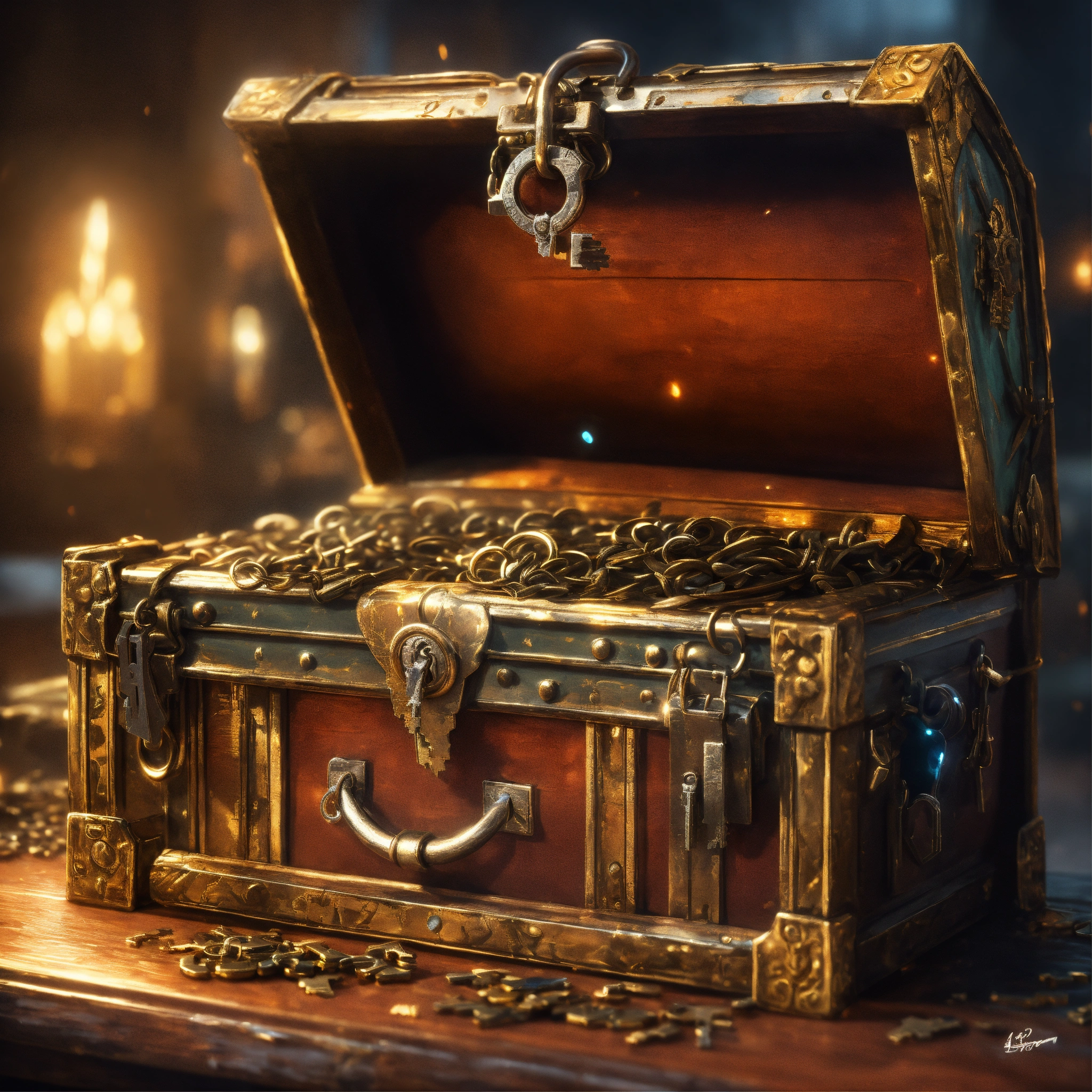 Lexica - Chest lock with a key in it, detailed digital art, ((highly ...