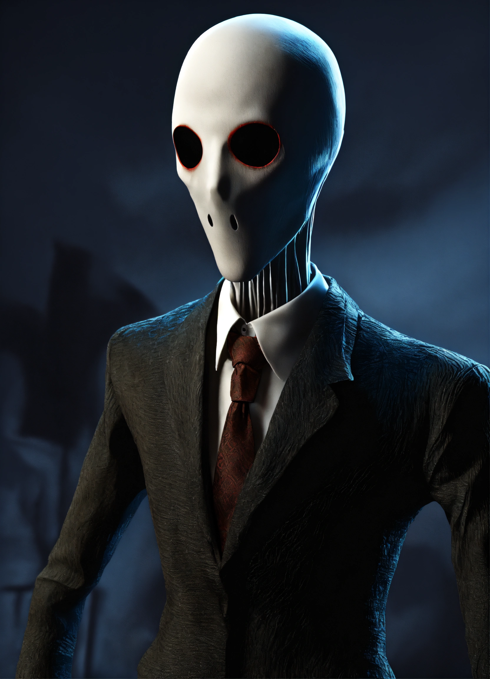 Lexica - Scary Slenderman from a legend take a close-up of your face ...