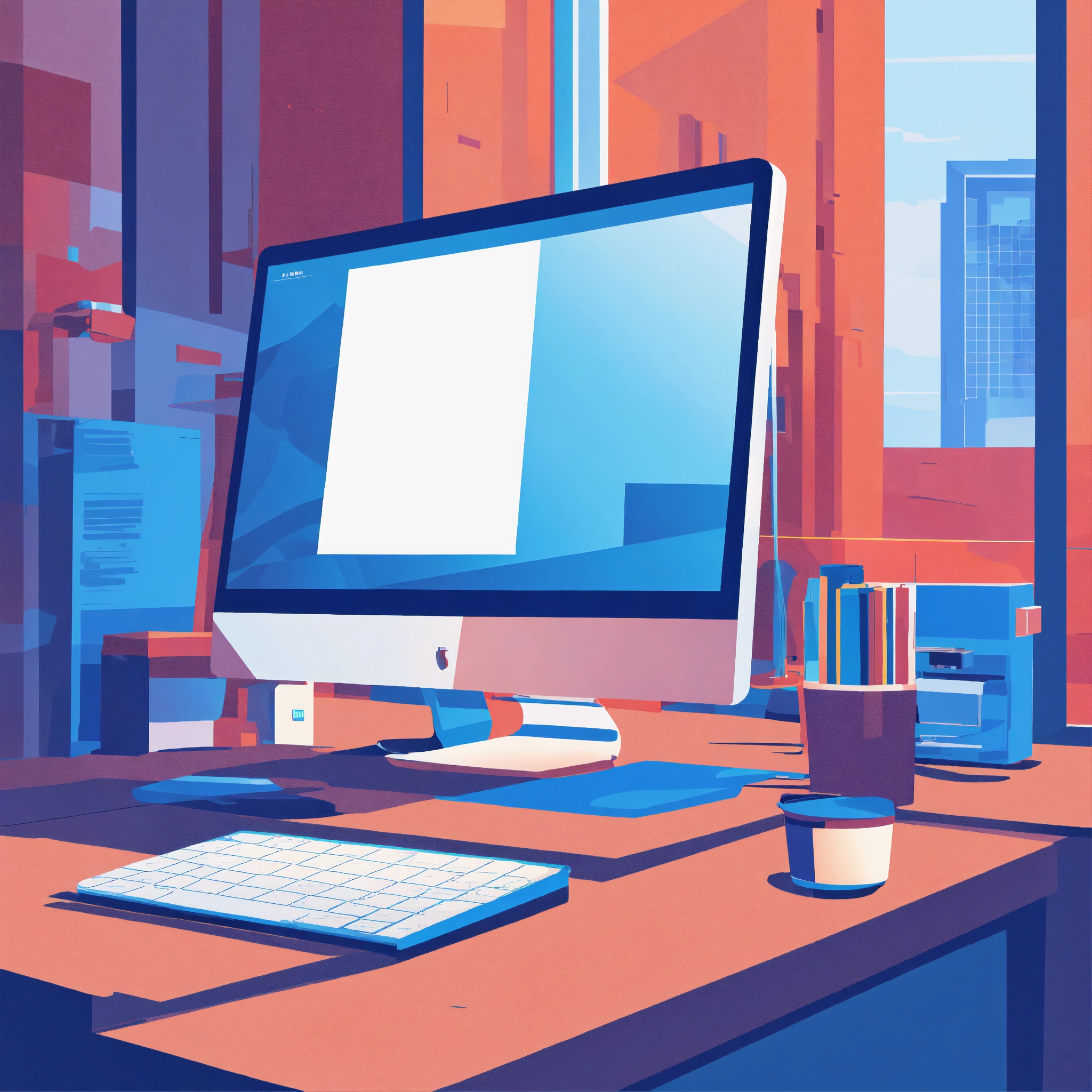 Lexica - Flat vector illustration computer, illustration, simple ...