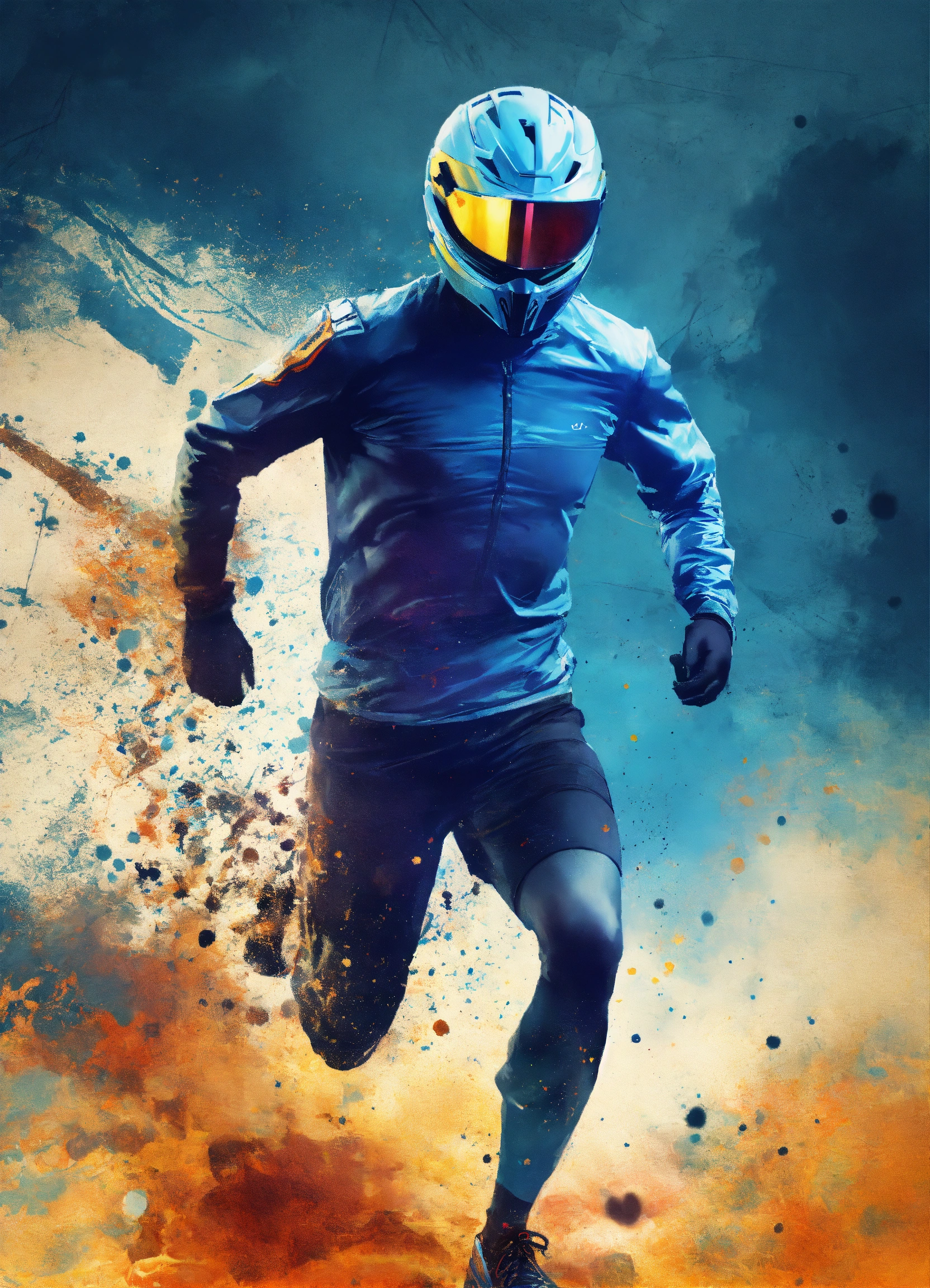 Lexica - Grunge abstract design , racing, gaming, running, blue color