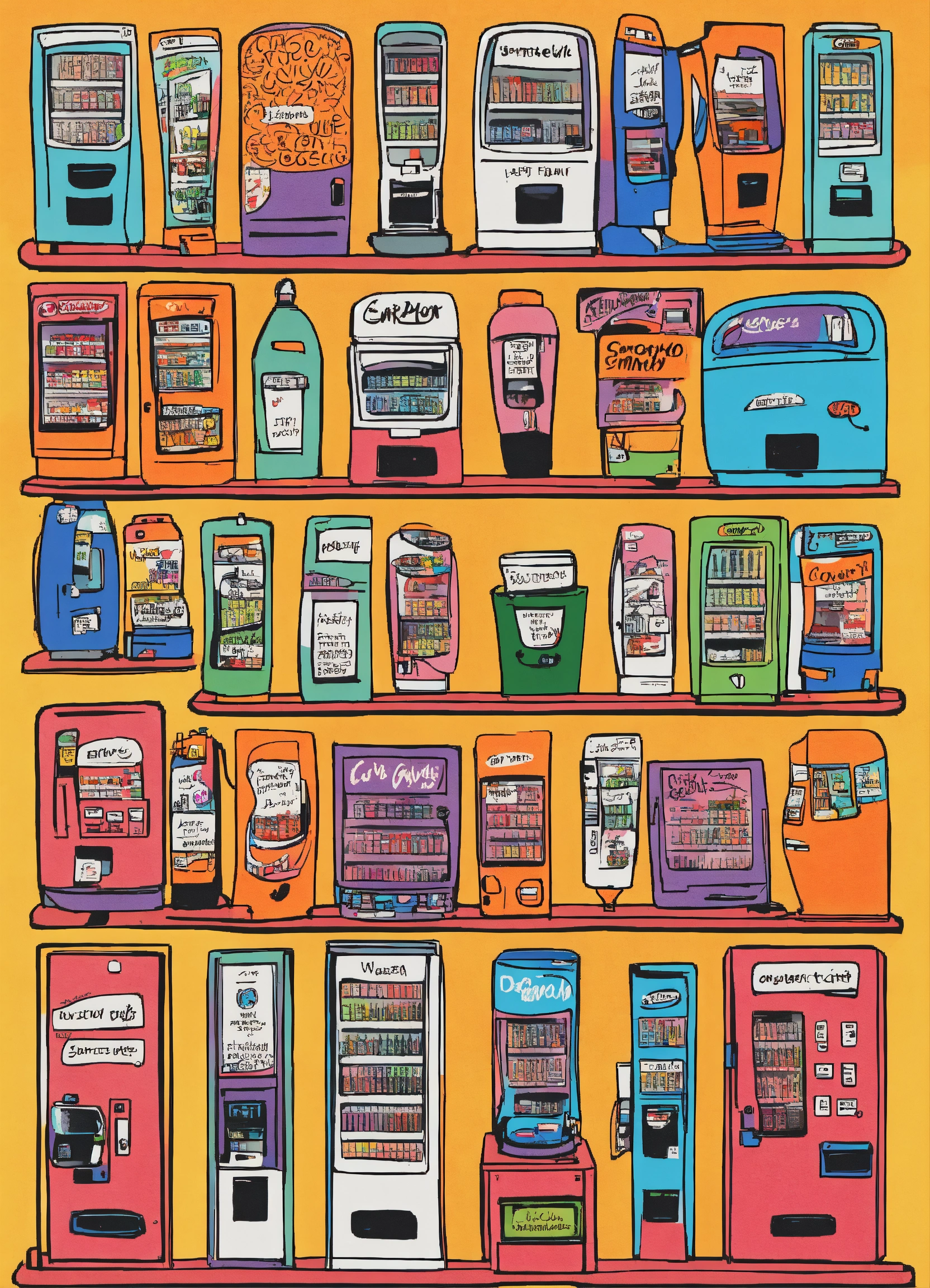 Lexica - Hand drawn sharpie pen vending machine