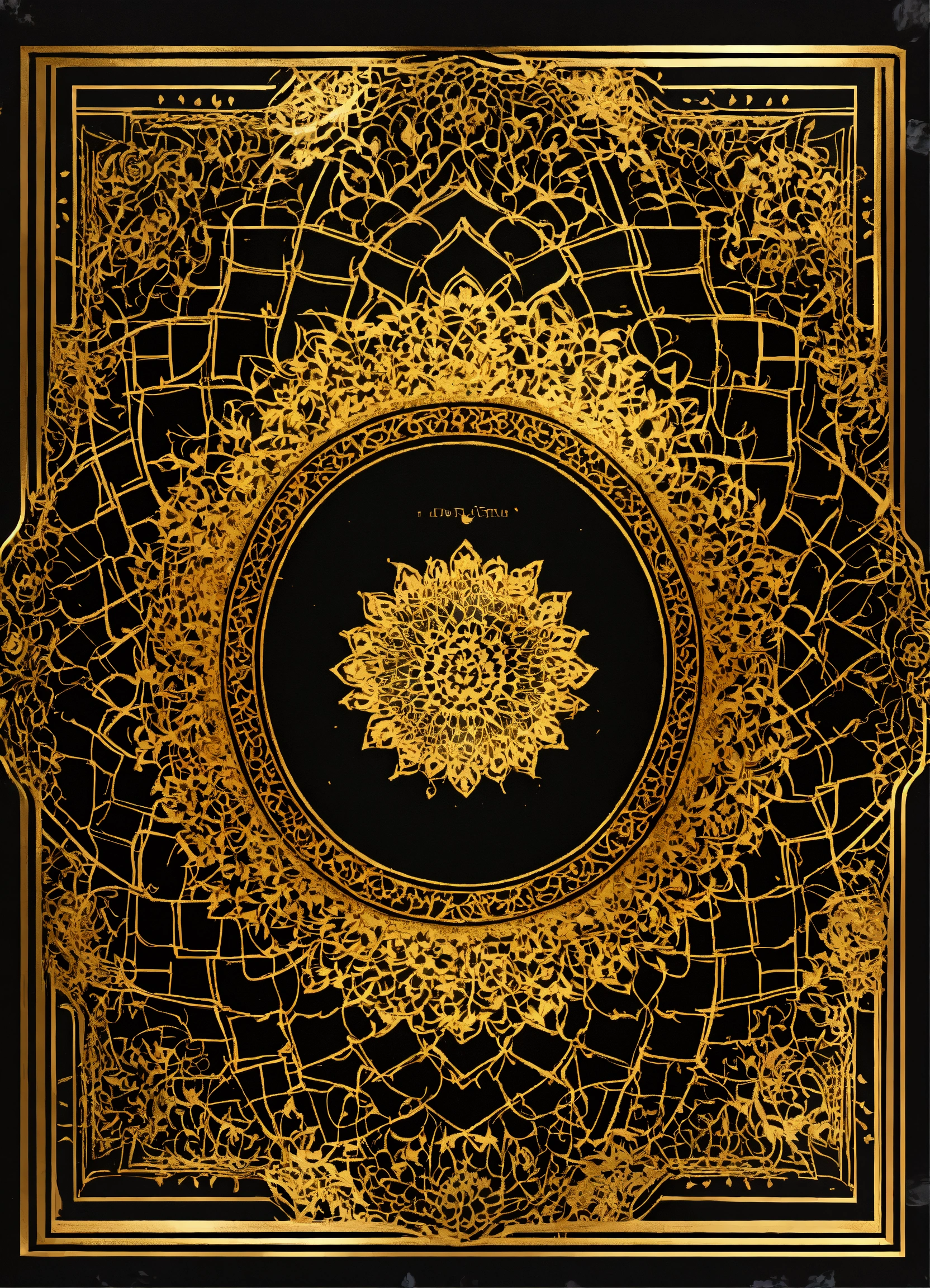 Lexica - Golden and black Mandala Art Background With golden Border ...