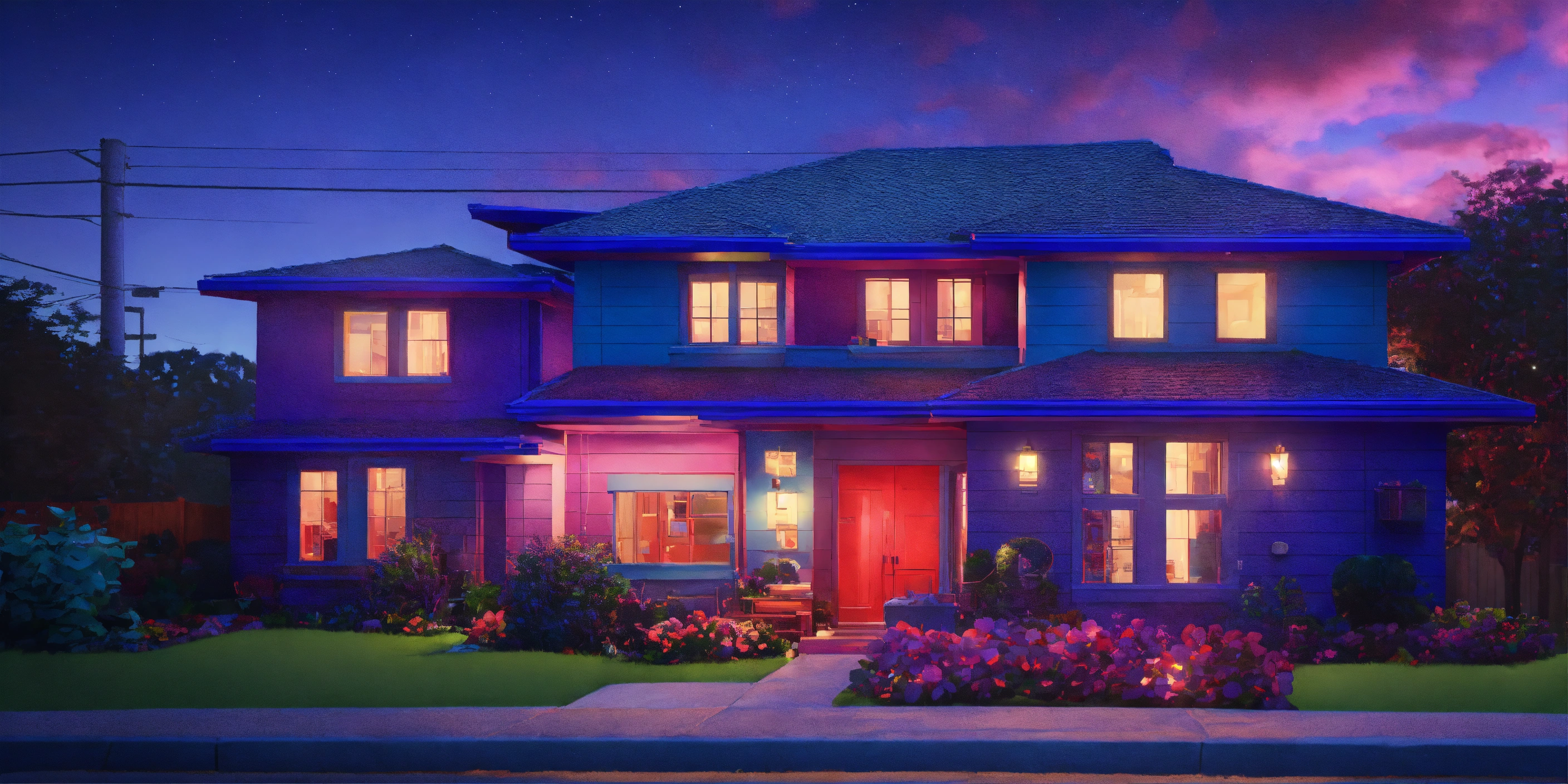 Lexica - CGI! Pixar style 80's home exterior. house party. no people ...