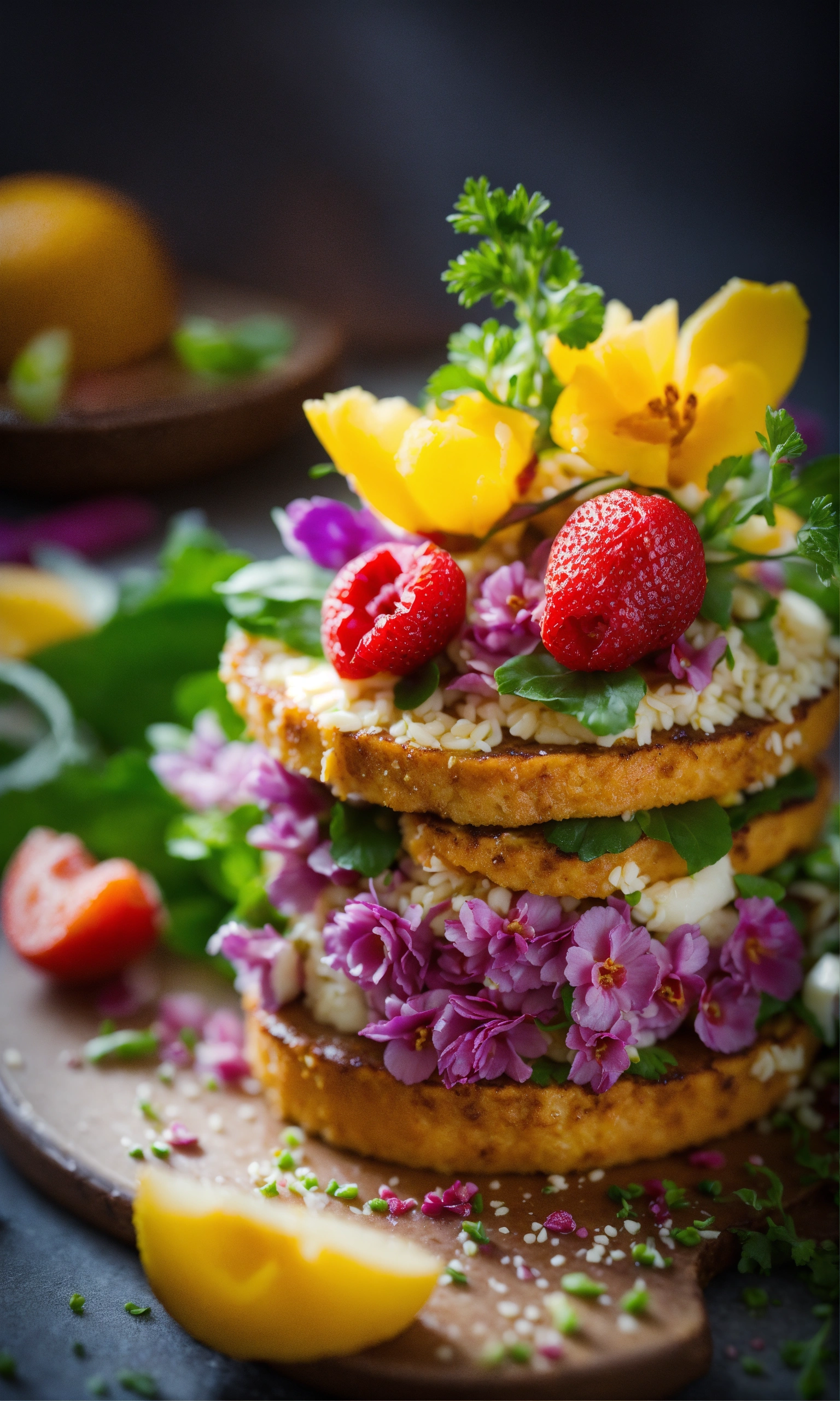 Lexica - Food photography with flowers, beautiful, delicious food ...